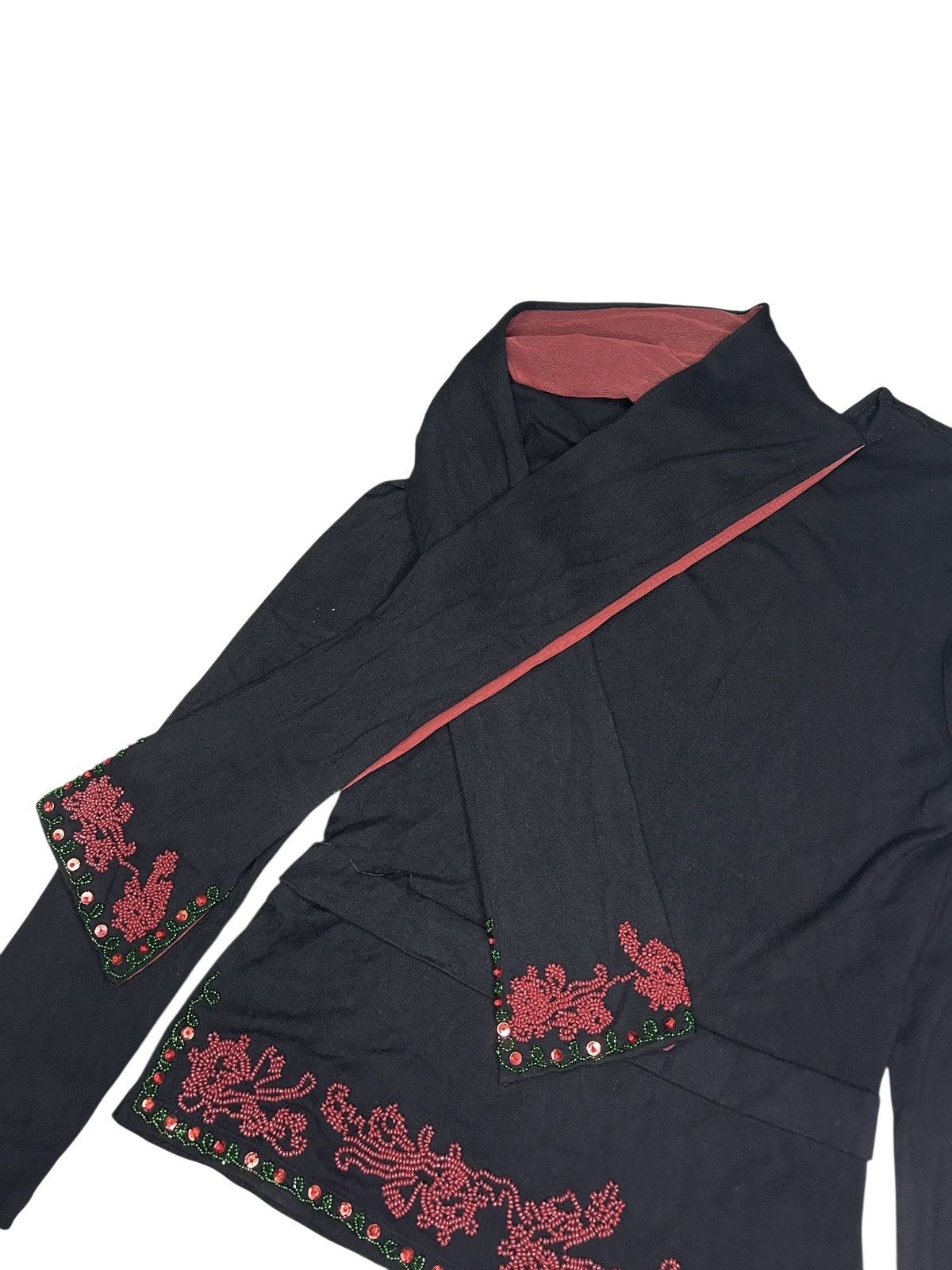 Jean Paul Gaultier 90s Floral Embroidered Scarf Top Size M / US 6-8 / IT 42-44 - 7 Thumbnail