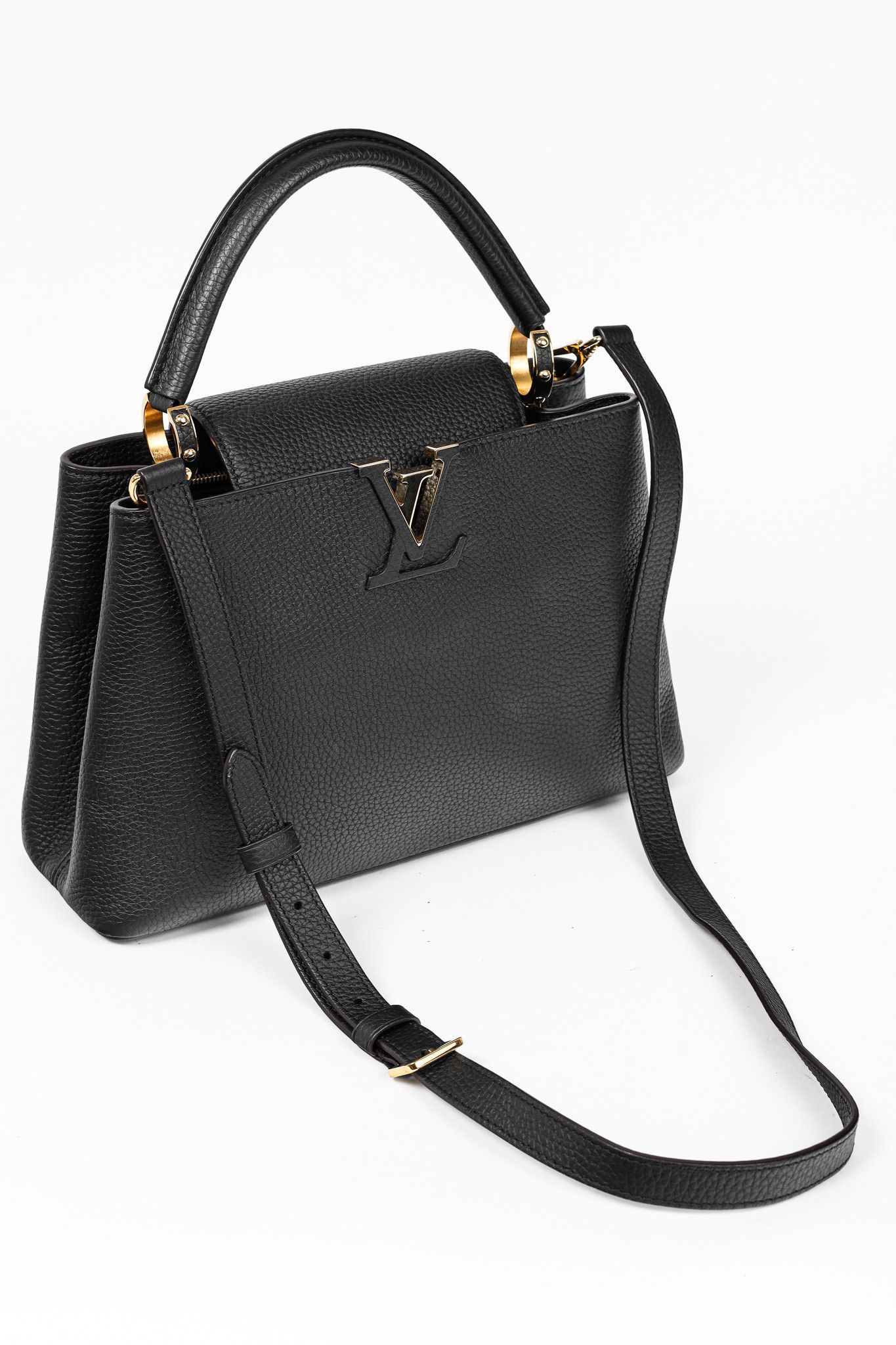 Louis Vuitton Louis Vuitton Capucines MM Black Taurillon Leather Handbag Size ONE SIZE - 6 Thumbnail
