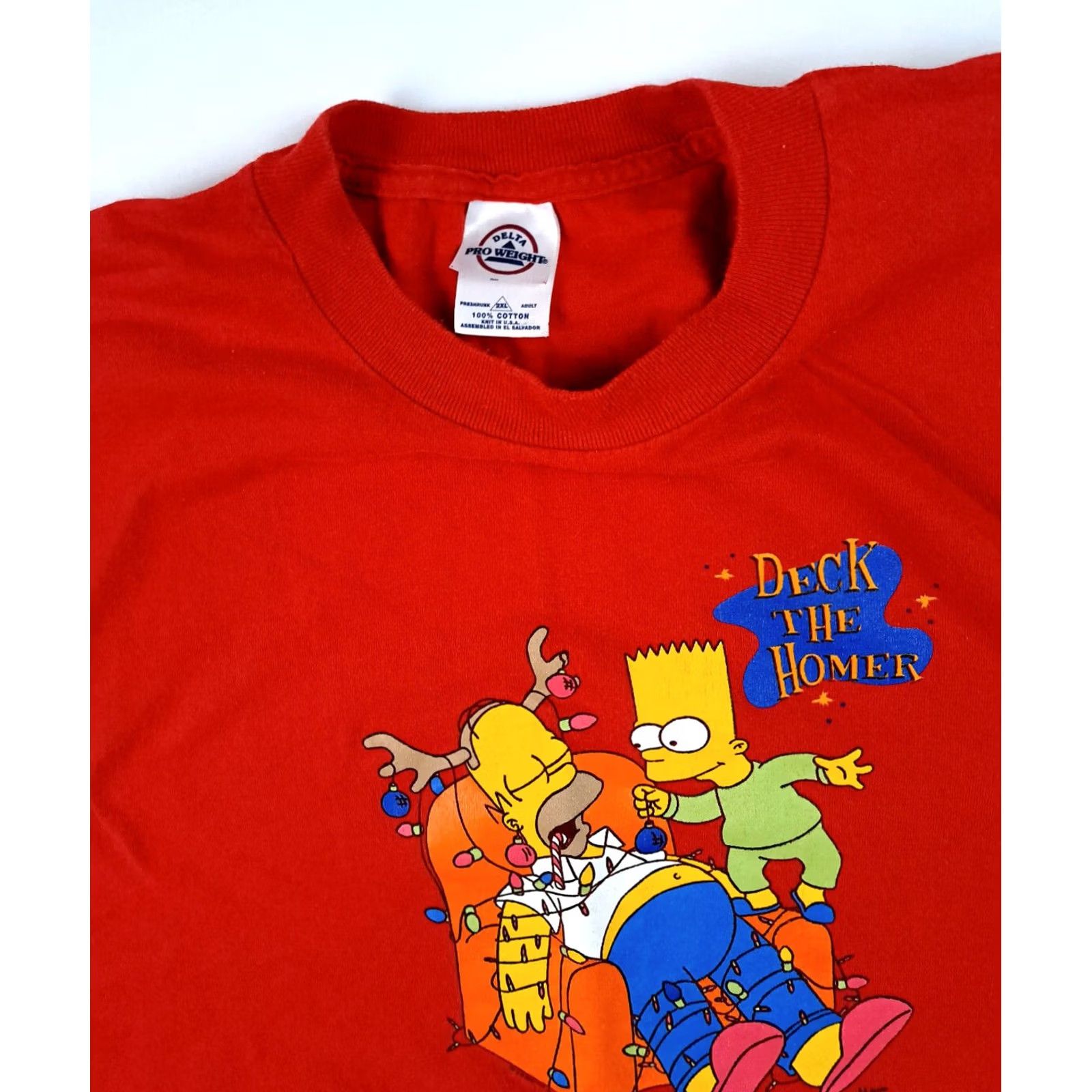 Delta Delta Simpsons Christmas Tee T-Shirt 2XL Red Mens Short Sleeve Christmas Theme 2XL Red Size US XXL / EU 58 / 5 - 4 Thumbnail