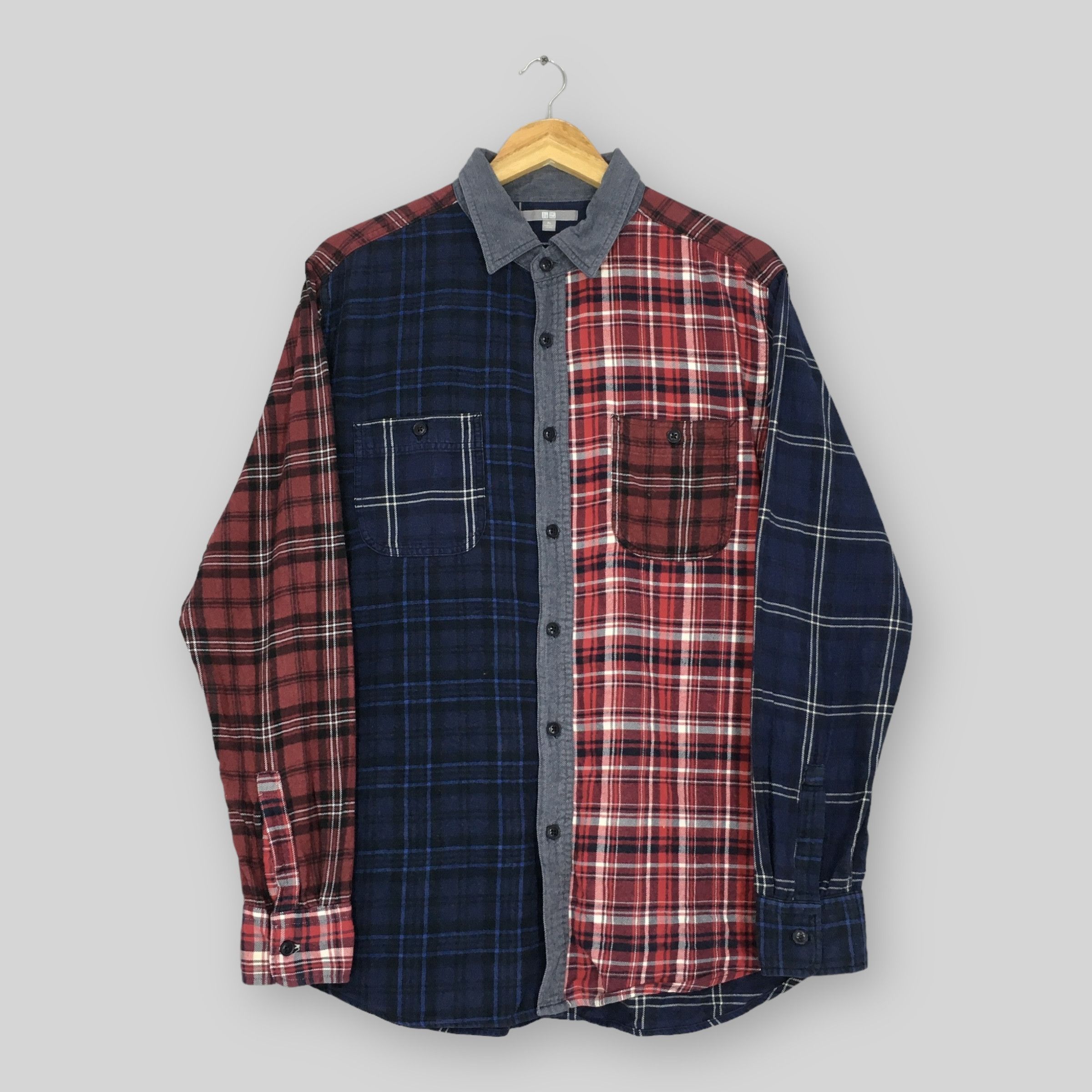 Flannel × Japanese Brand × Vintage Patchwork Checkered Rebuild Flannel Shirt XLarge Size US XL / EU 56 / 4 - 1 Thumbnail