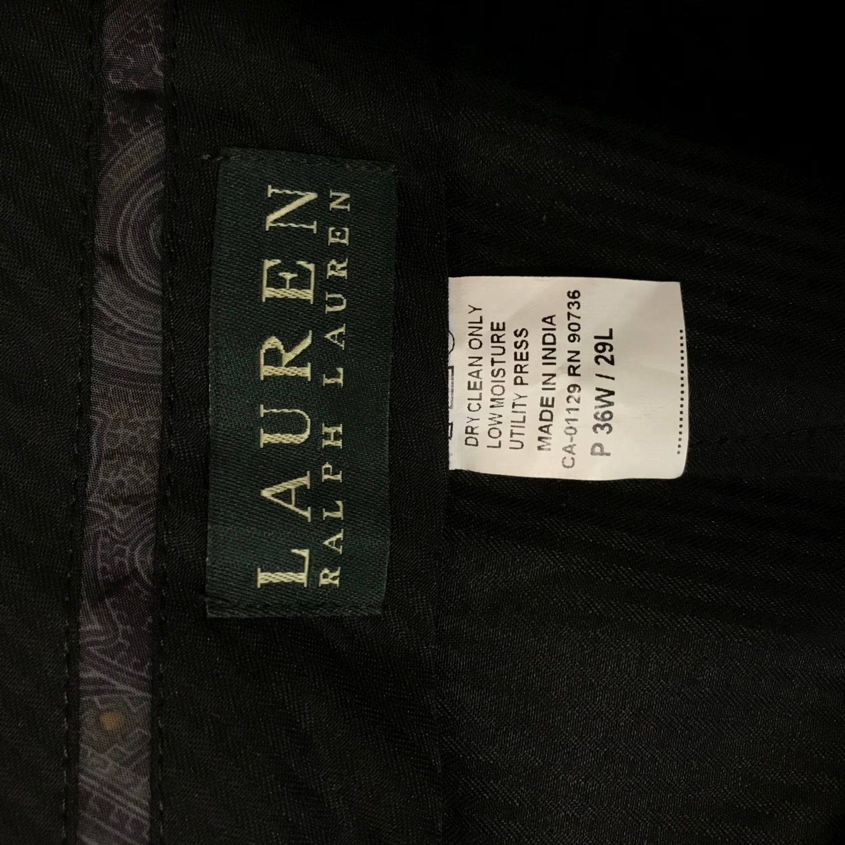 Ralph Lauren Lauren Ralph Lauren Mens Dress Pants Black Flat Front Trousers 36W 29L Solid Dress Pants Mens Size US 36 / EU 52 - 7 Thumbnail