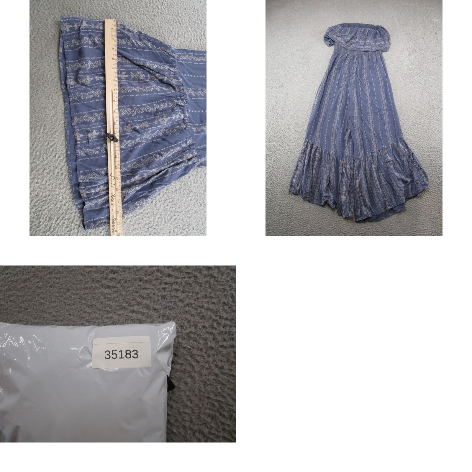 Vintage Japna Romper One-Piece Sleeveless Strapless Wide-Leg Blue M Women’s) Size 32" / US 10 / IT 46 - 8 Thumbnail