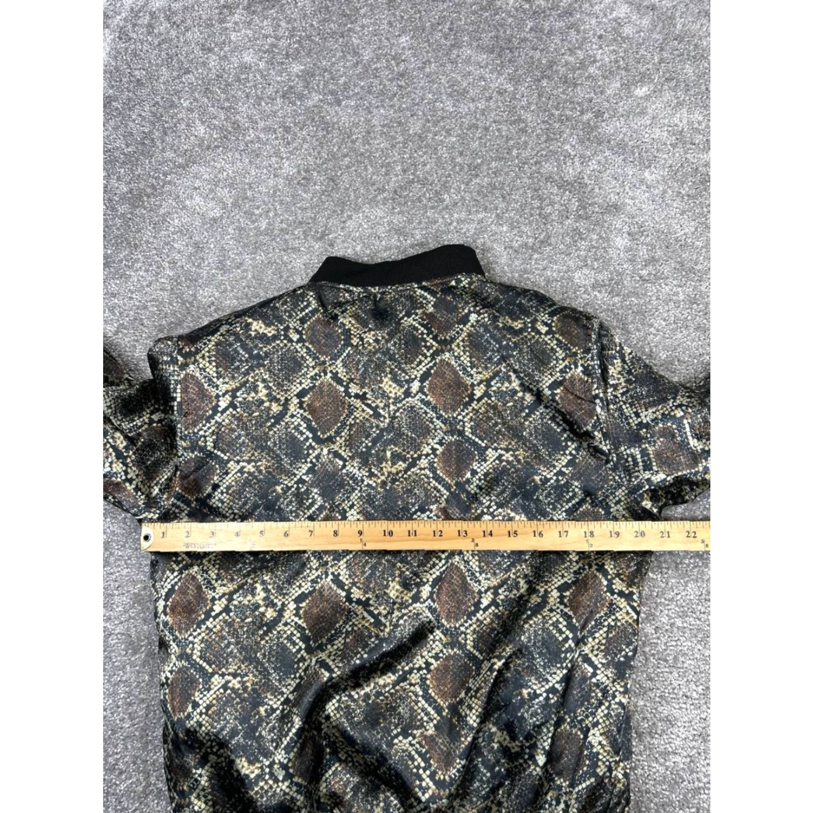 Zara Zara Jacket Womens XL Black Satin Bomber Full Zip Satin Polyester Animal Print Casual Size XL / US 12-14 / IT 48-50 - 6 Thumbnail