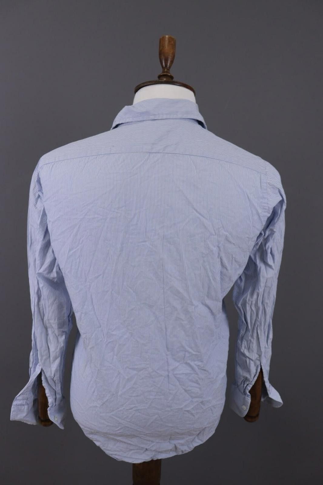 Drake's Drakes Easyday Blue Pinstripe Shirt Size 40 / 15 3/4 Size US M / EU 48-50 / 2 - 8 Thumbnail