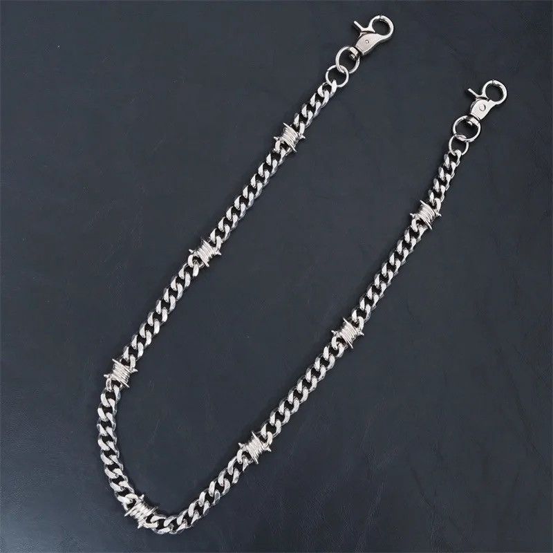 Jewelry Wire Barbed Cuban Link Chain Belt keychain Size ONE SIZE - 3 Thumbnail