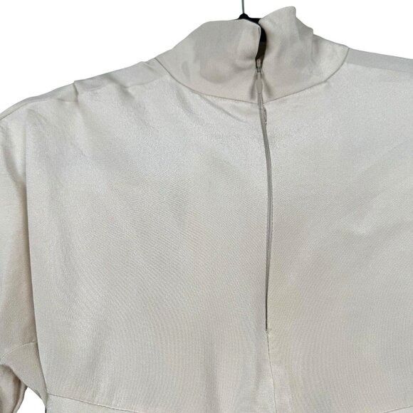 Designer × Tibi TIBI Tie-Belt Cream/Beige Women's Sz 4 Long Sleeve, Mock Nec Size S / US 4 / IT 40 - 7 Thumbnail