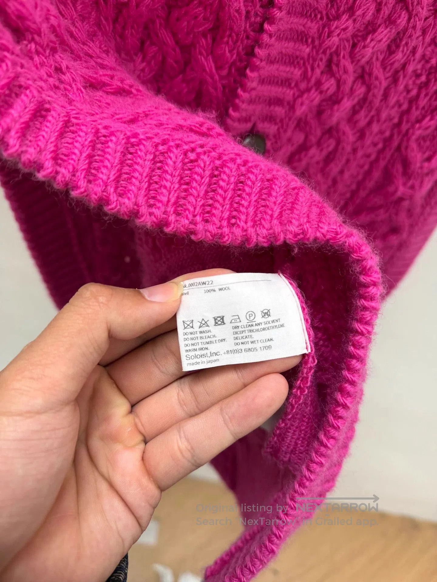 Takahiromiyashita The Soloist. Pink Sleeveless Cable Knit Vest. Size US M / EU 48-50 / 2 - 3 Thumbnail