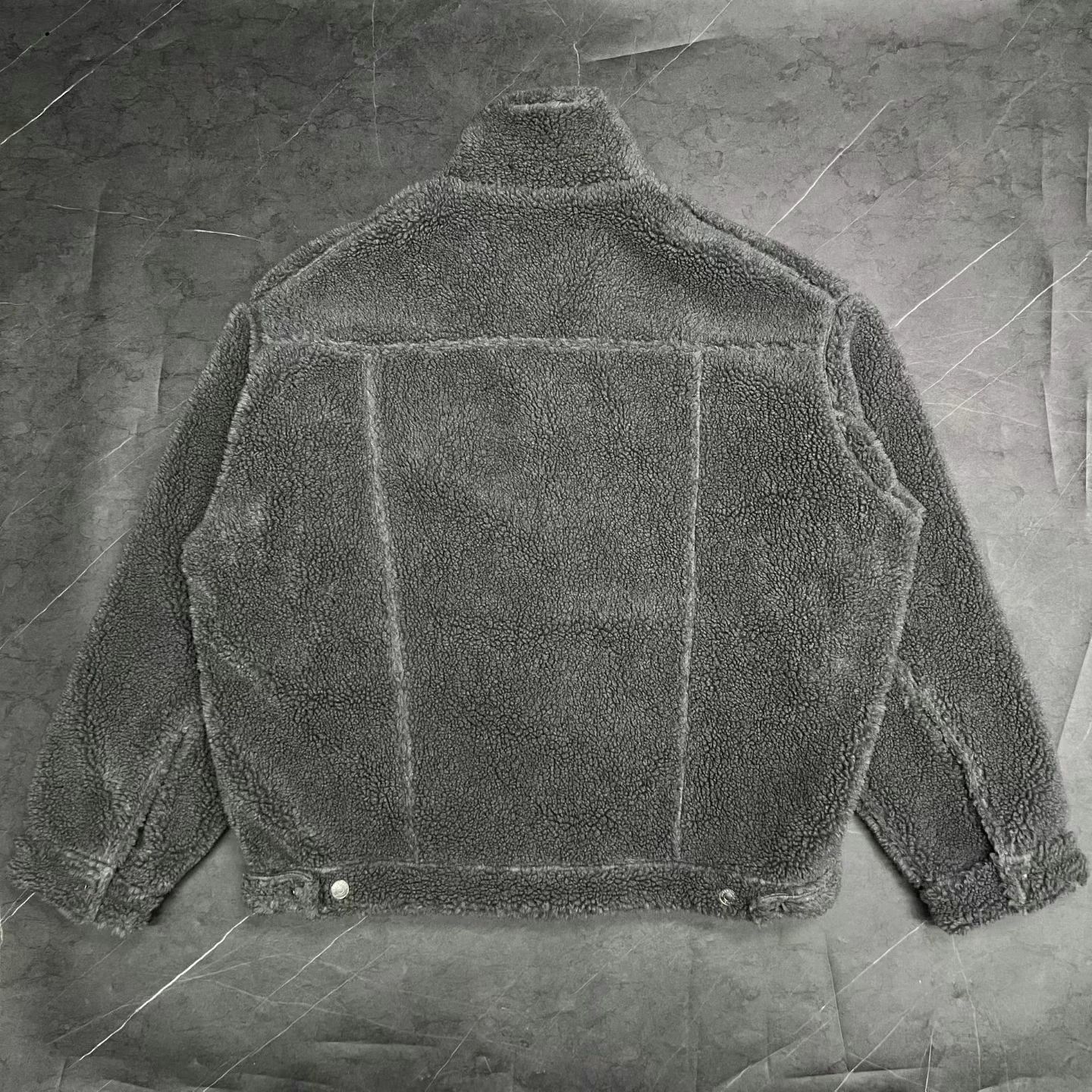 Balenciaga Balenciaga grey teddy bear fleece denim jacket Size US S / EU 44-46 / 1 - 2 Thumbnail