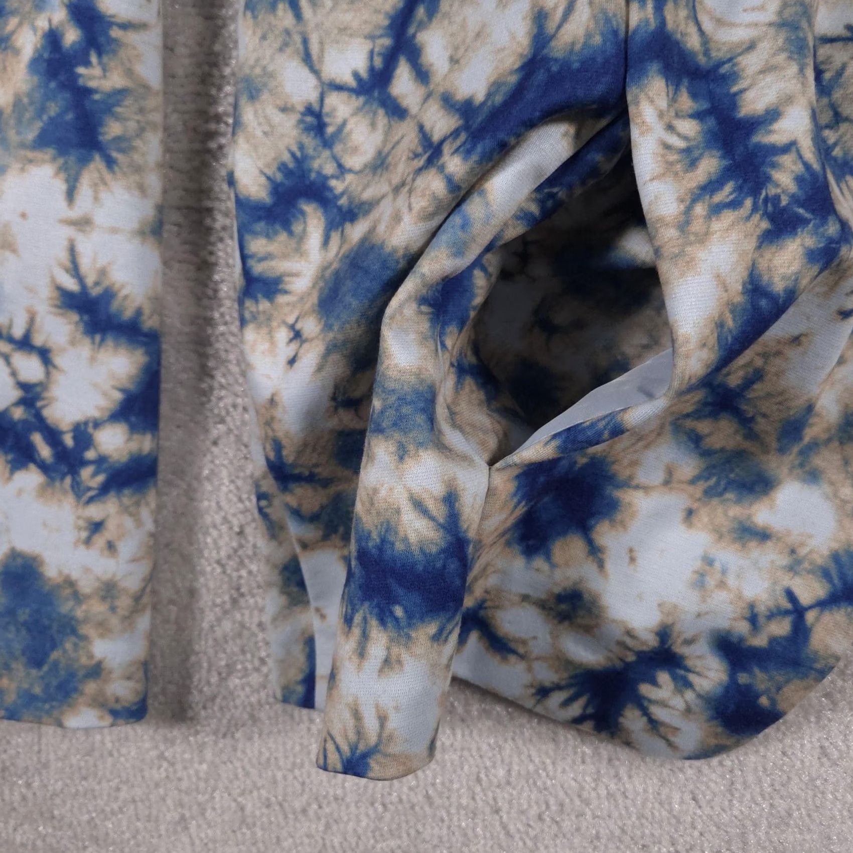 Vintage LOGO by Lori Goldstein Blazer Womens M Blue Beige Tie-Dye Stretch Knit Size M / US 6-8 / IT 42-44 - 6 Thumbnail