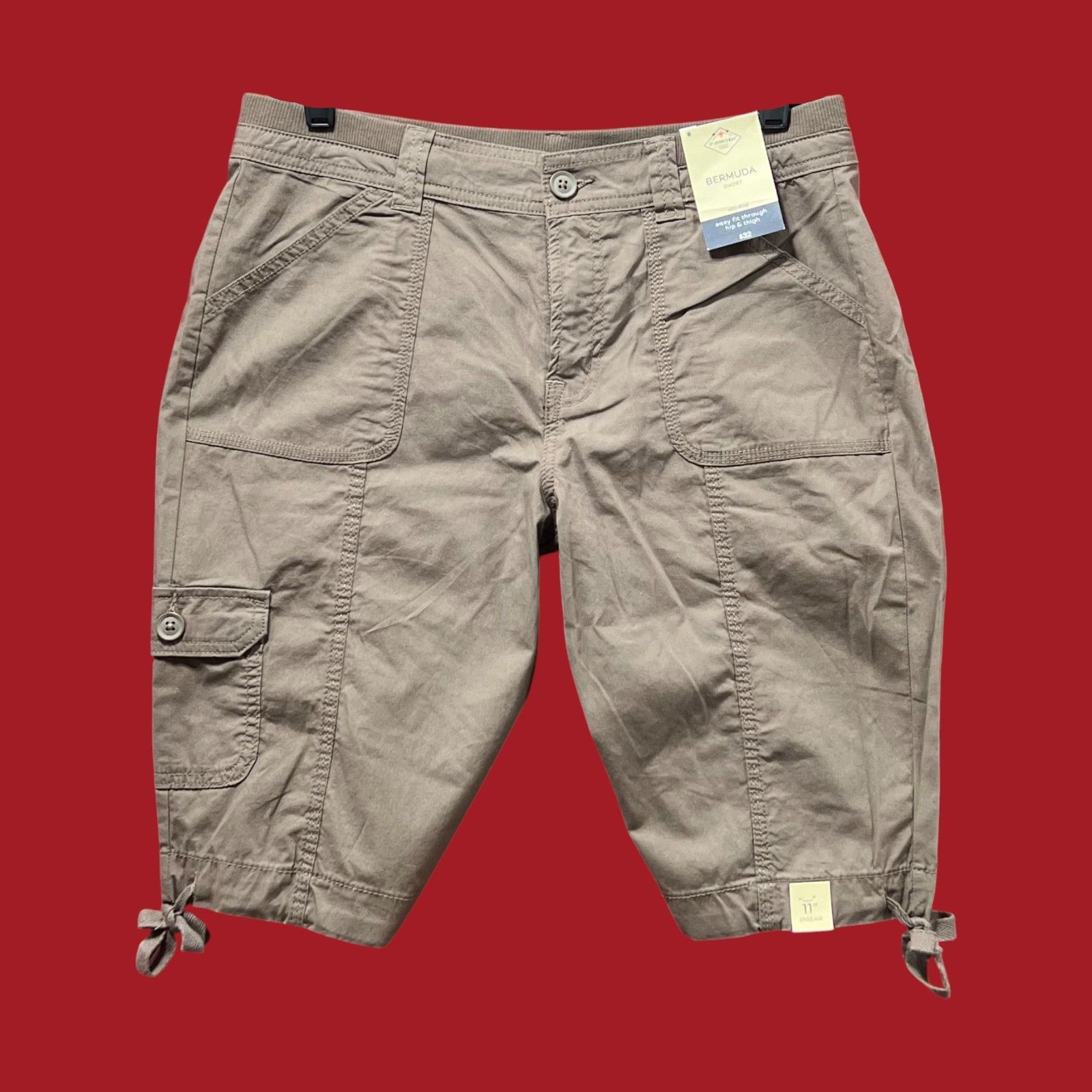 Other St. John's Bay - Women's Mid-Rise Cargo Bermuda Short - Brow Size 30" / US 8 / IT 44 - 1 Thumbnail