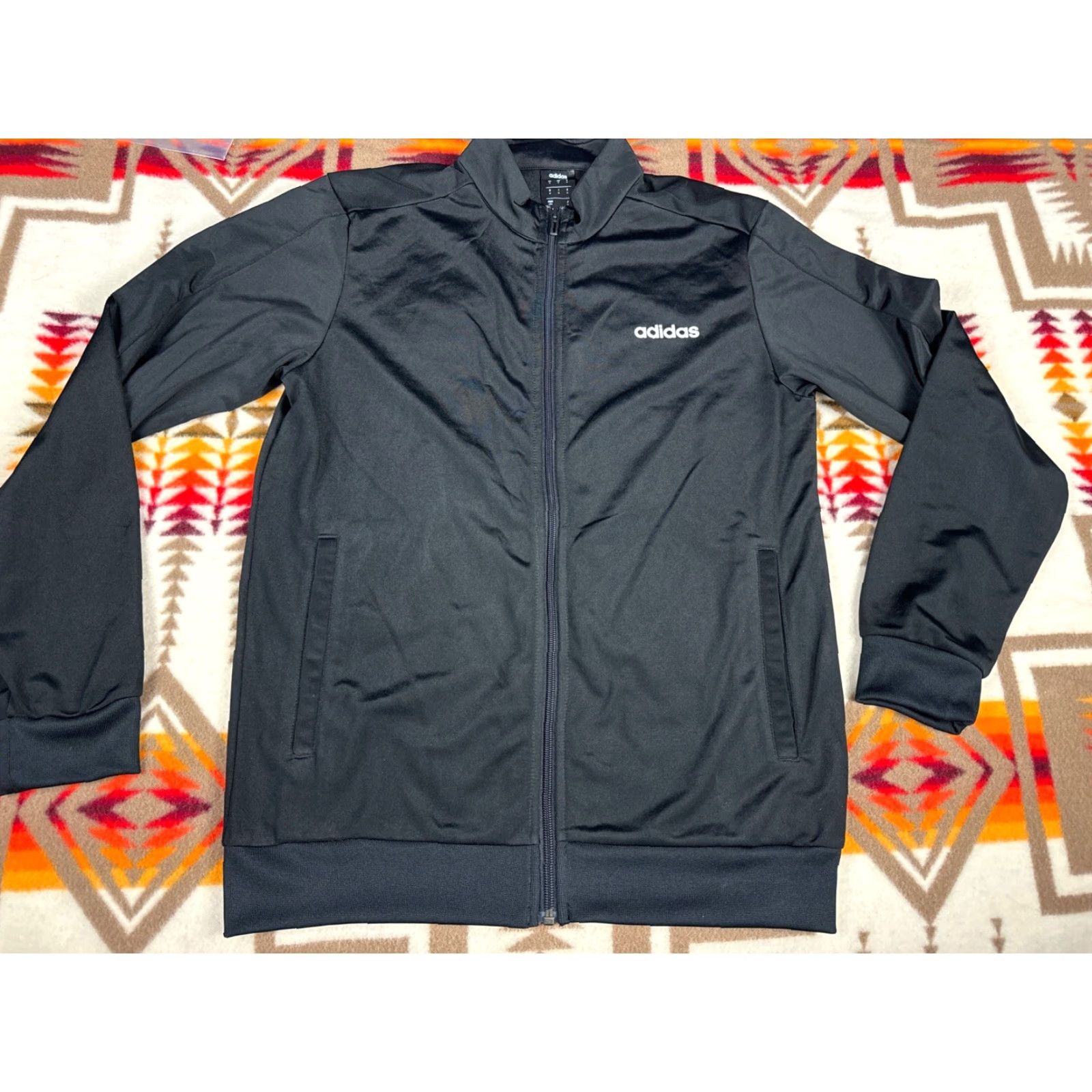 Adidas Adidas Track Jacket Black Mens M Full Zip Bomber Jacket Size US M / EU 48-50 / 2 - 3 Thumbnail