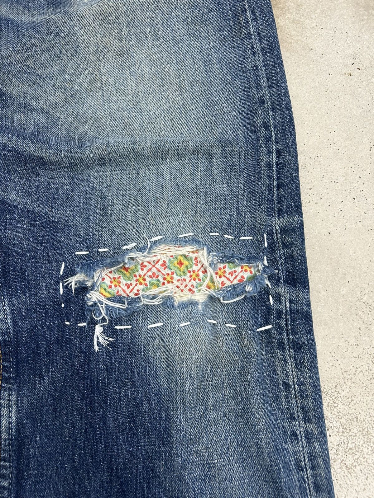 Levi's Levis 501 Jeans Distressed Shashiko Button Fly Size US 32 / EU 48 - 5 Thumbnail