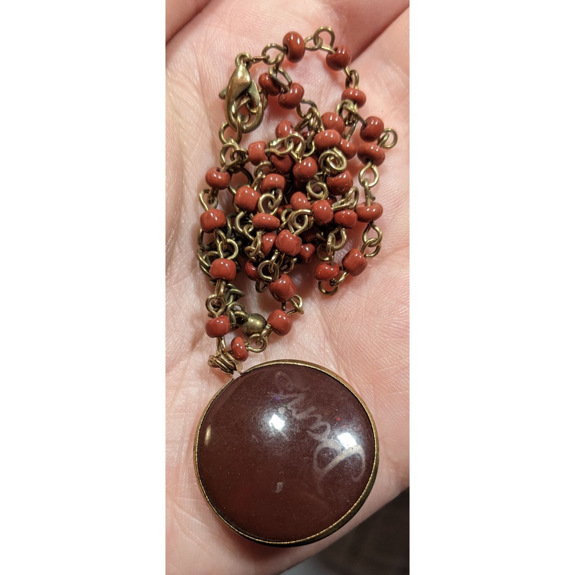 Other Vintage Paris Brown And Gold Tone Beaded Pendant Necklace Size ONE SIZE - 6 Thumbnail