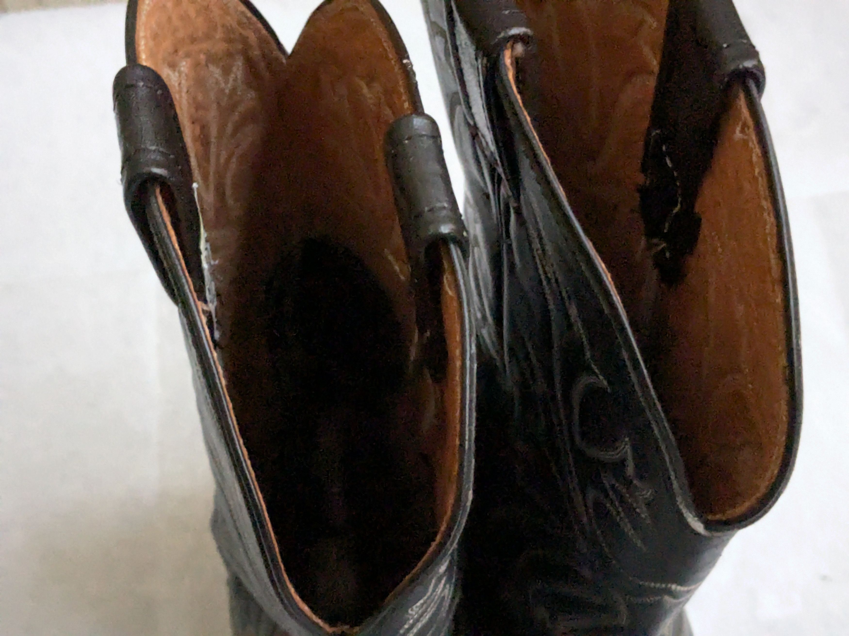 Genuine Leather Nocona Cowboy Boots Gray Black Leather 10.5 D USA Size US 10.5 / EU 43-44 - 2 Thumbnail