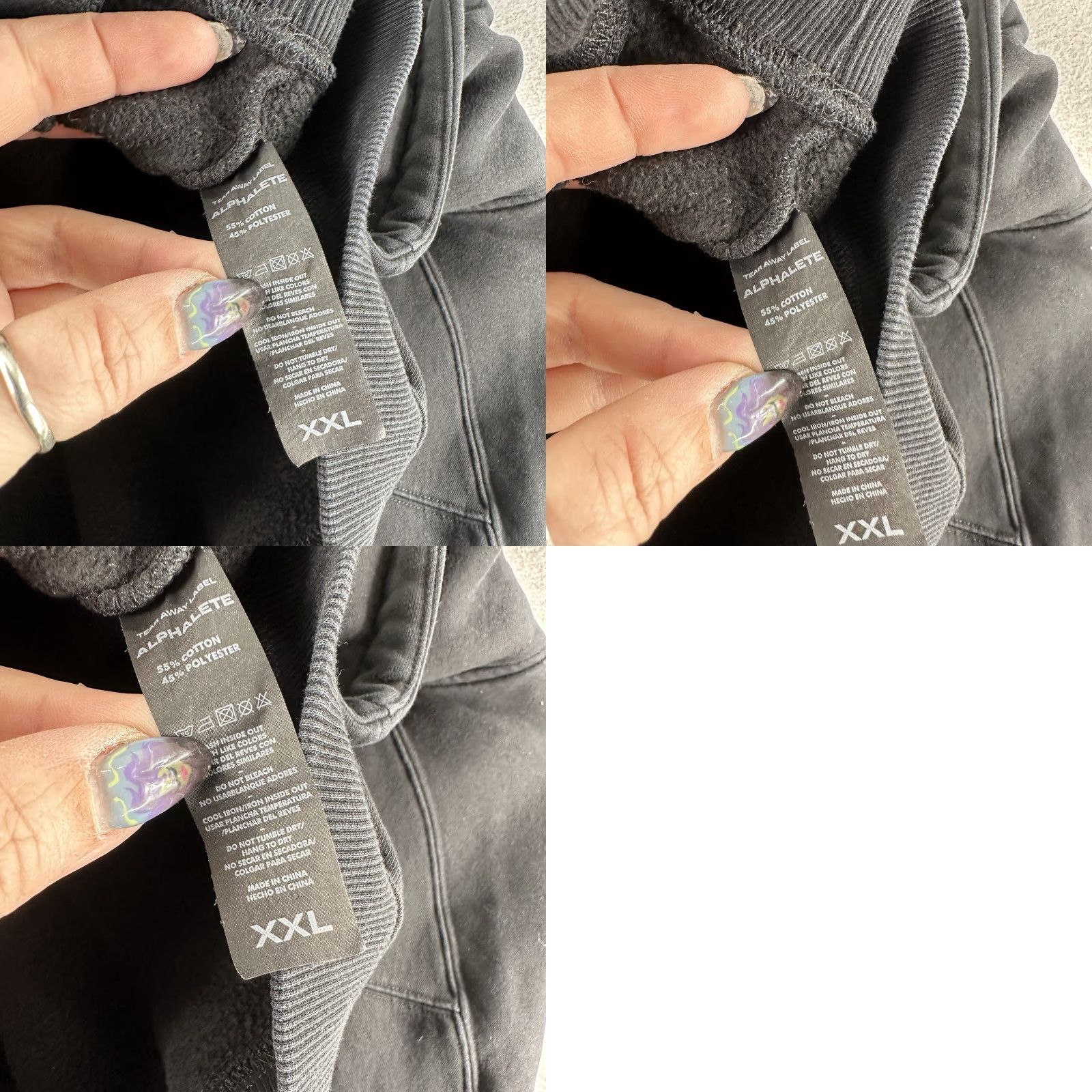 Vintage ALPHALETE Hoodie Cropped Womens 2XL Black Logo Pullover Athletic Preppy Size XXL / US 16-18 / IT 52-54 - 9 Thumbnail