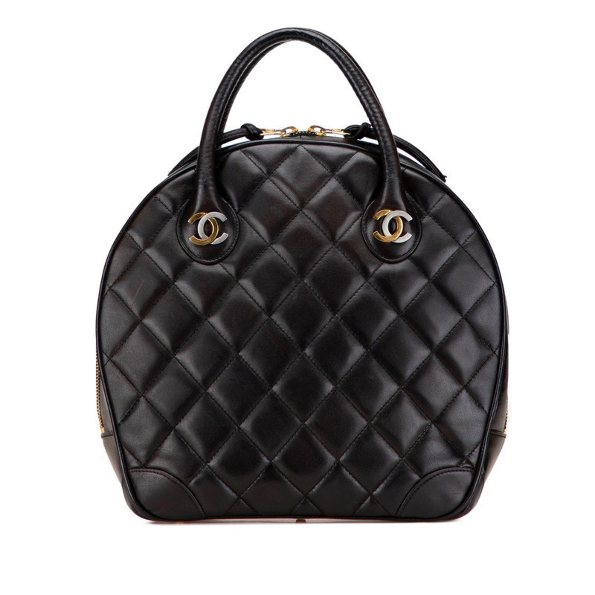 Chanel CHANEL Matelasse Coco Mark Handbag in Black Lambskin for Women Size ONE SIZE - 1 Thumbnail