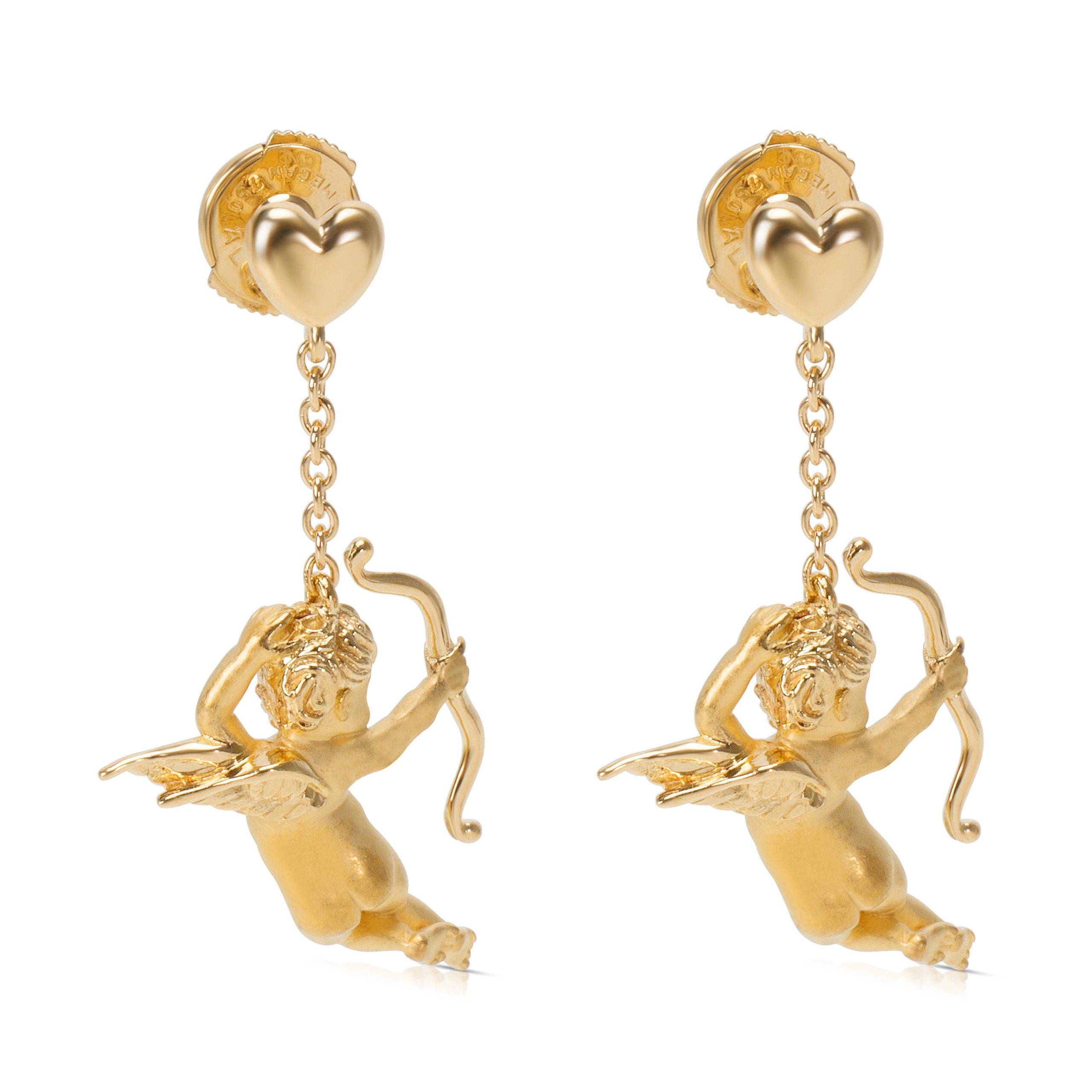 image of Carrera Y Carrera Angelitos Drop Earrings In 18Kt Yellow Gold, Women's