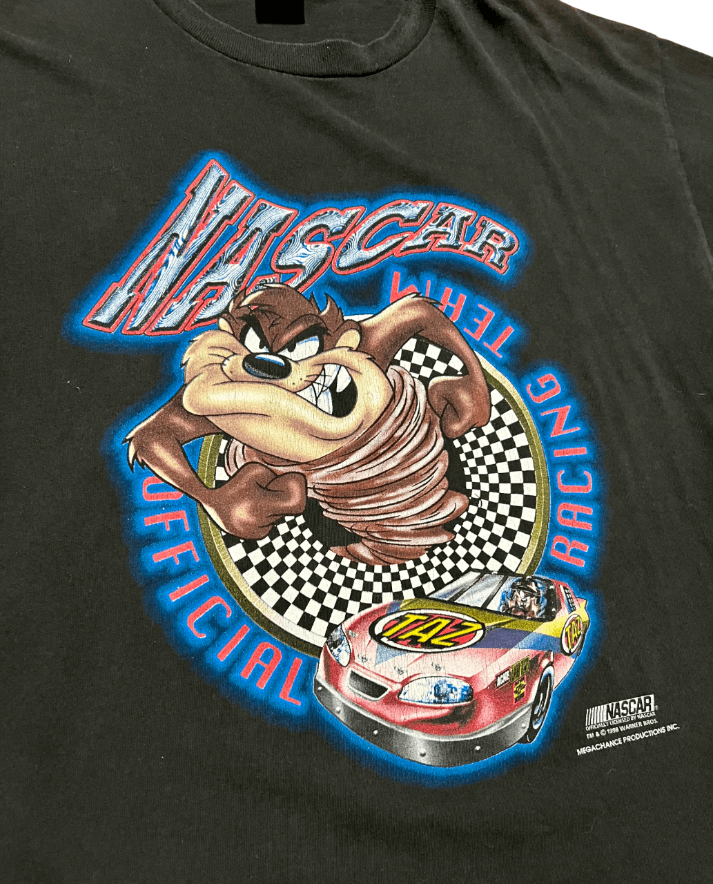 Delta Tasmanian Devil Nascar x Warner Bros 1998 Vintage T-Shirt Size US XL / EU 56 / 4 - 2 Thumbnail