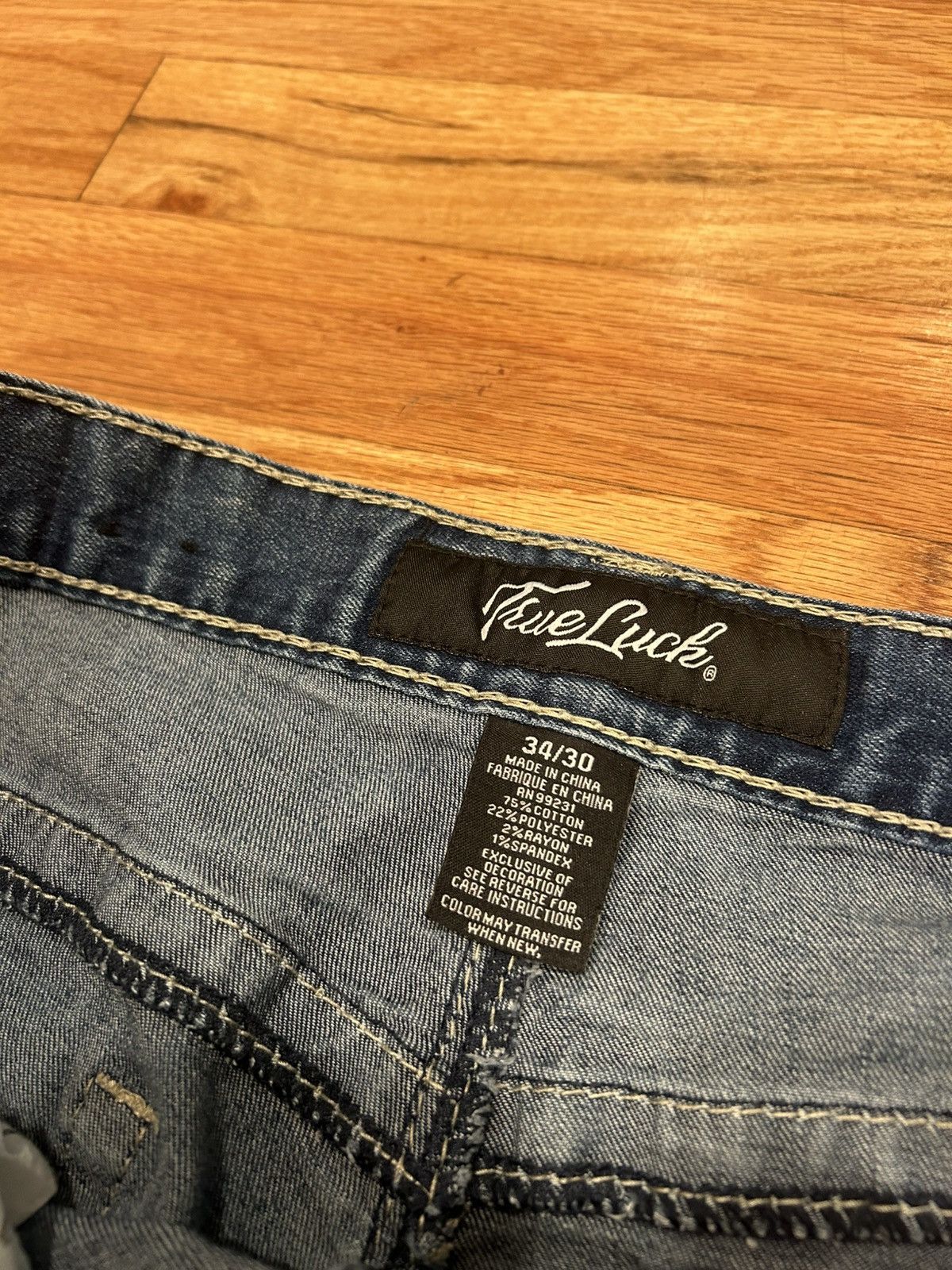 Other Vintage Y2K Faded blue straight leg jeans ripped denim Size US 34 / EU 50 - 3 Thumbnail
