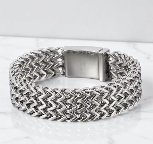 Other Silver Polished Mesh Tennis Chain Bracelet Size ONE SIZE - 2 Thumbnail