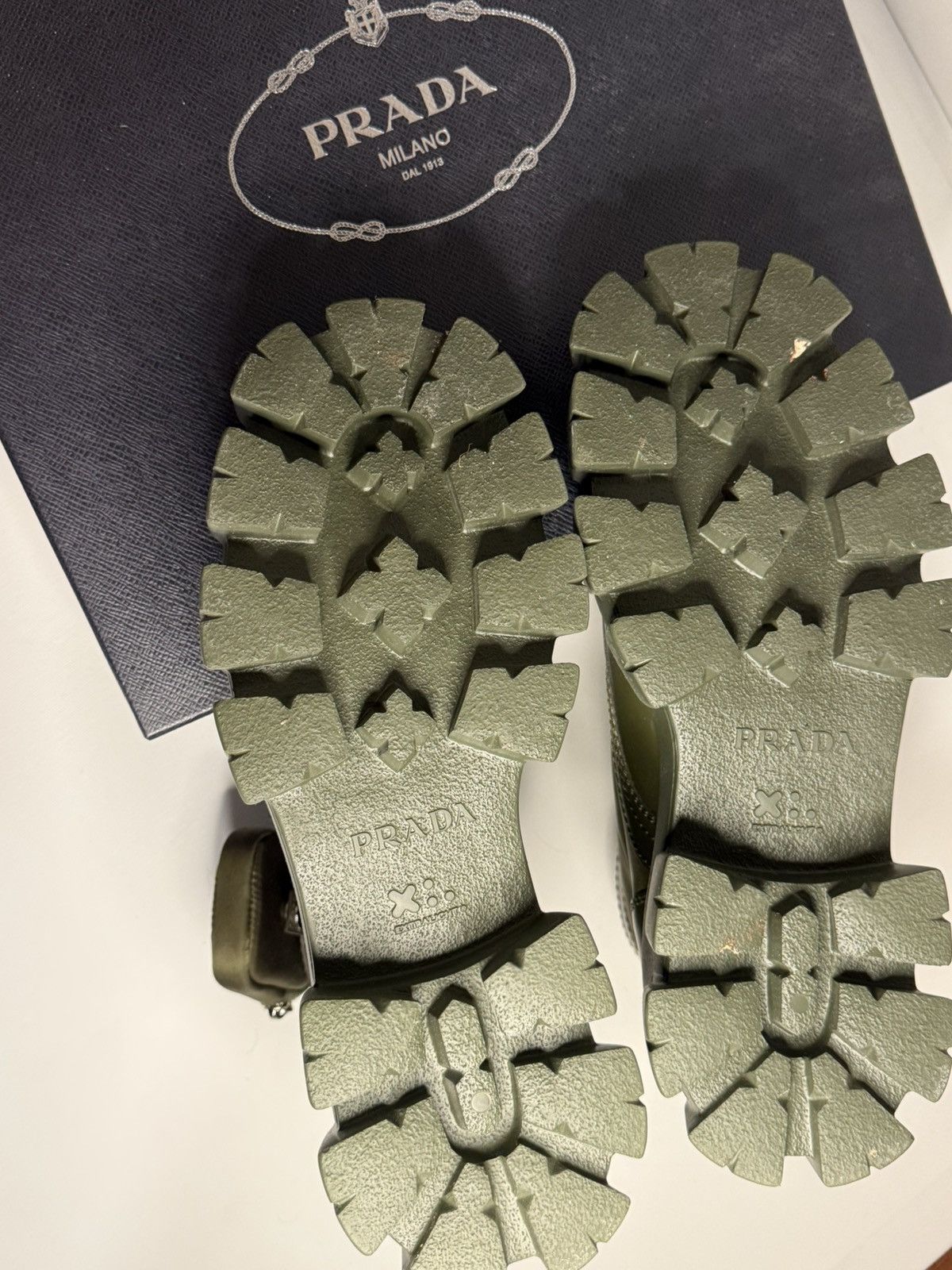 Prada Prada Monolith Combat Boot Olive Green Men’s US 10.5 w/Pouch Size US 10.5 / EU 43-44 - 5 Thumbnail