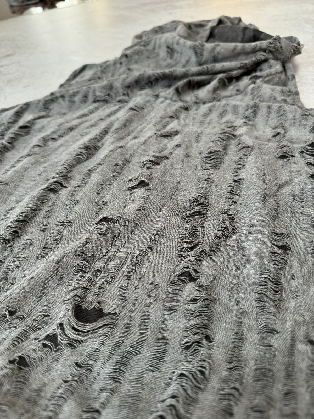 Yohji Yamamoto Distressed Sleeveless Hooded Big Nech Light Sweater Size US M / EU 48-50 / 2 - 5 Thumbnail