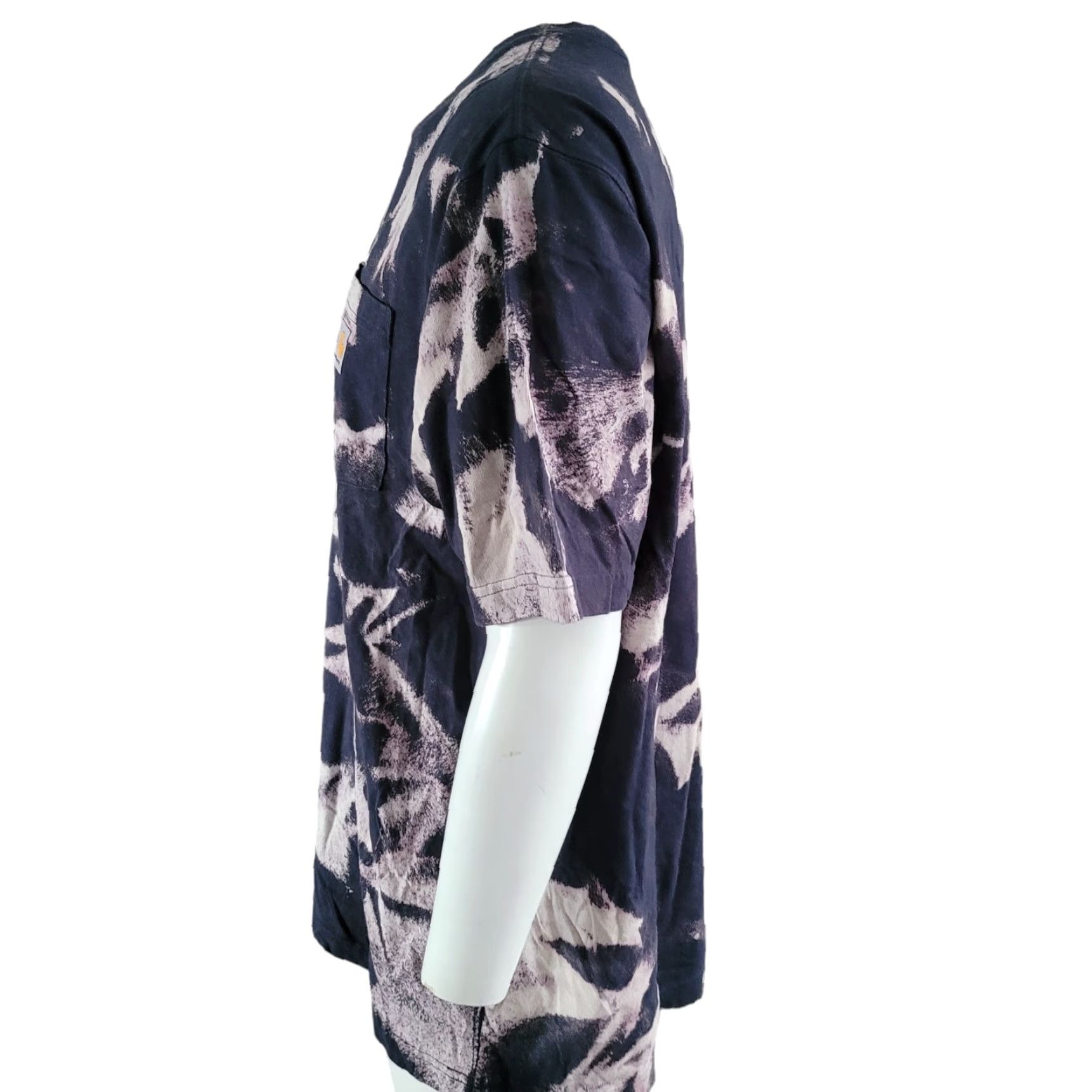 Carhartt VINTAGE Carhartt T-Shirt Navy Blue | Front Pocket Logo | Size L | Tie-Dye | Men Size US L / EU 52-54 / 3 - 3 Thumbnail