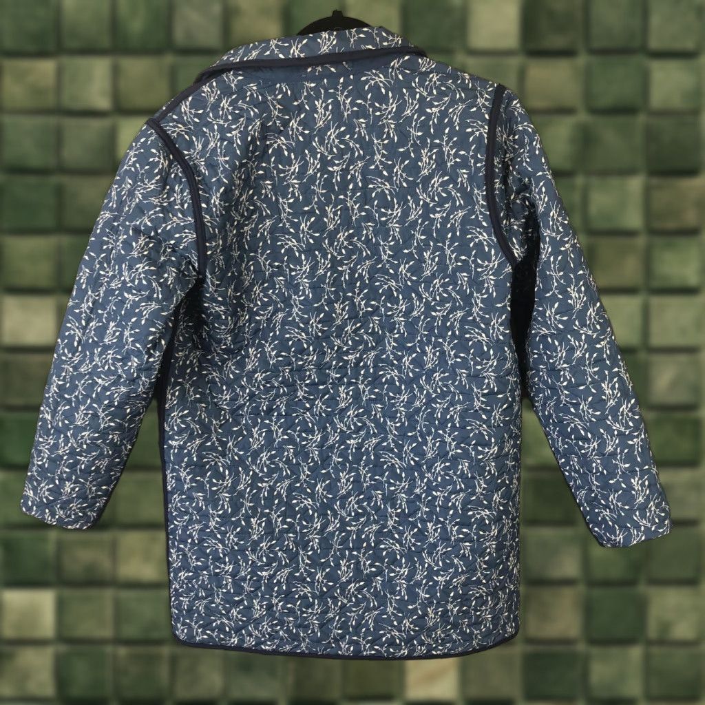 Lands' End VINTAGE Lands' End Jacket Womens S Blue Reversible Quilted Barn Coat Snap Pockets Size S / US 4 / IT 40 - 1 Thumbnail