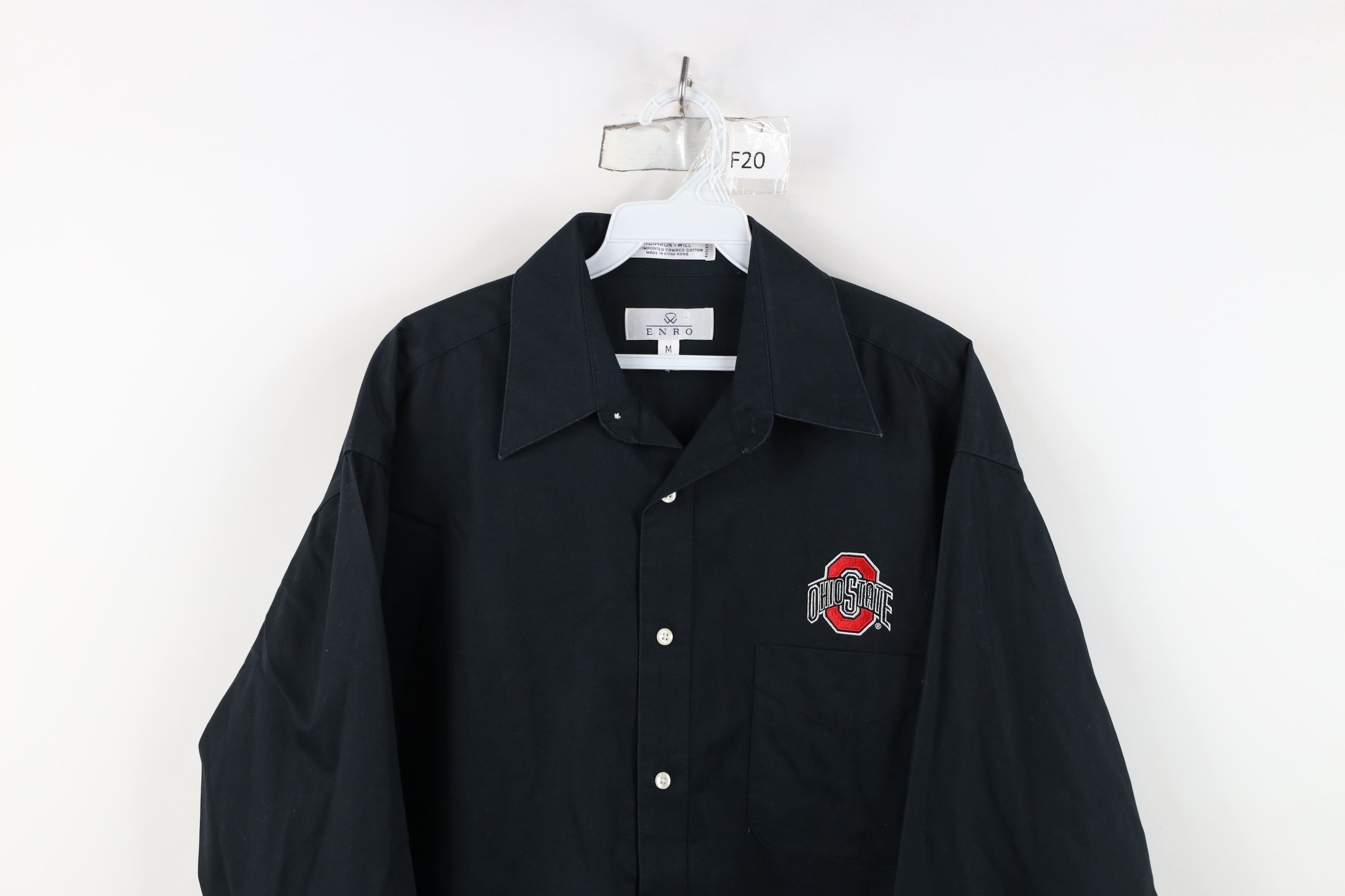 Vintage Vintage 90s State University Twill Collared Button Shirt Size US M / EU 48-50 / 2 - 2 Thumbnail