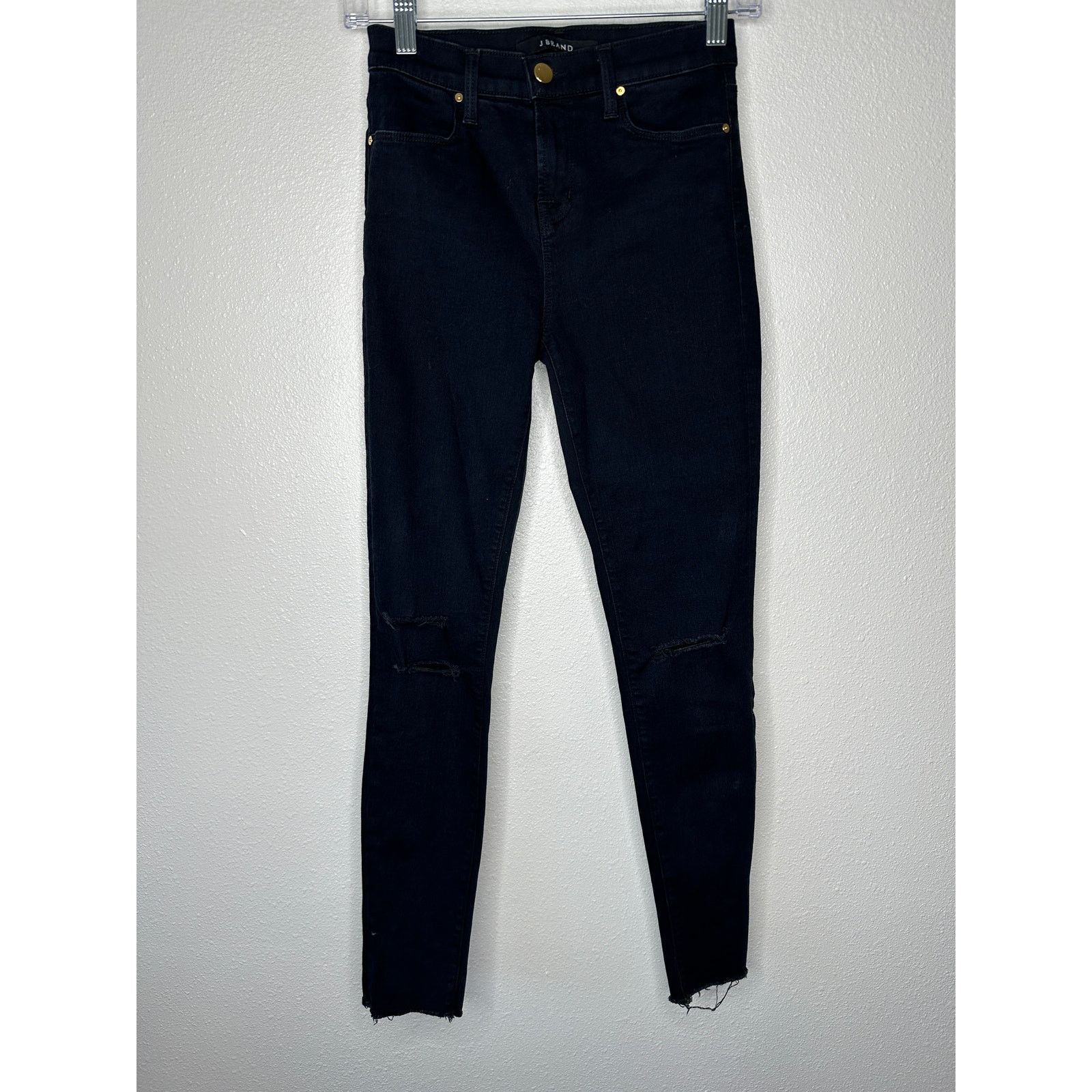 J Brand J Brand Alana Blue Mercy Distressed Knee Raw Hem Jeans 24 Size 24" / US 00 / IT 34 - 1 Thumbnail