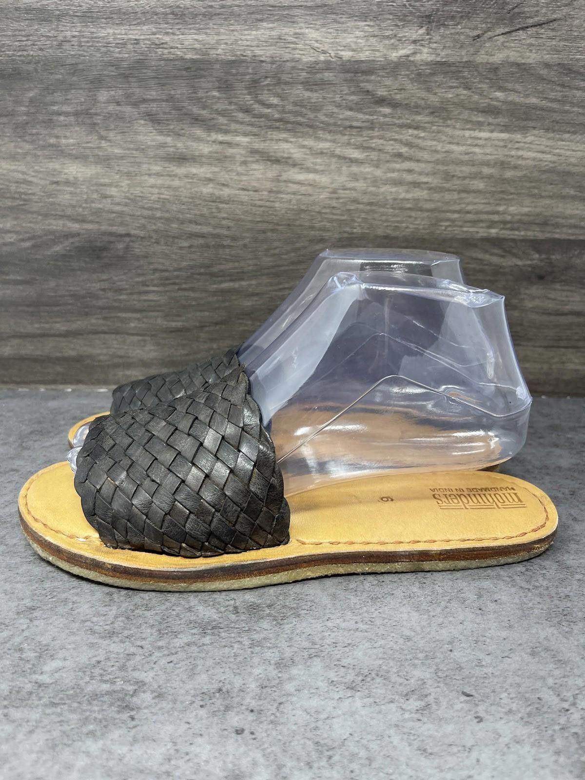Other Mohinders Woven Sandals Womens Size 9 Black Leather Tan Size US 9 / IT 39 - 1 Thumbnail