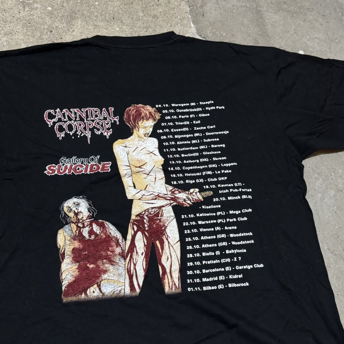Band Tees × Vintage Vintage 90s Cannibal Corpse Gallery Of Suicide t-shirt Size US XL / EU 56 / 4 - 4 Thumbnail