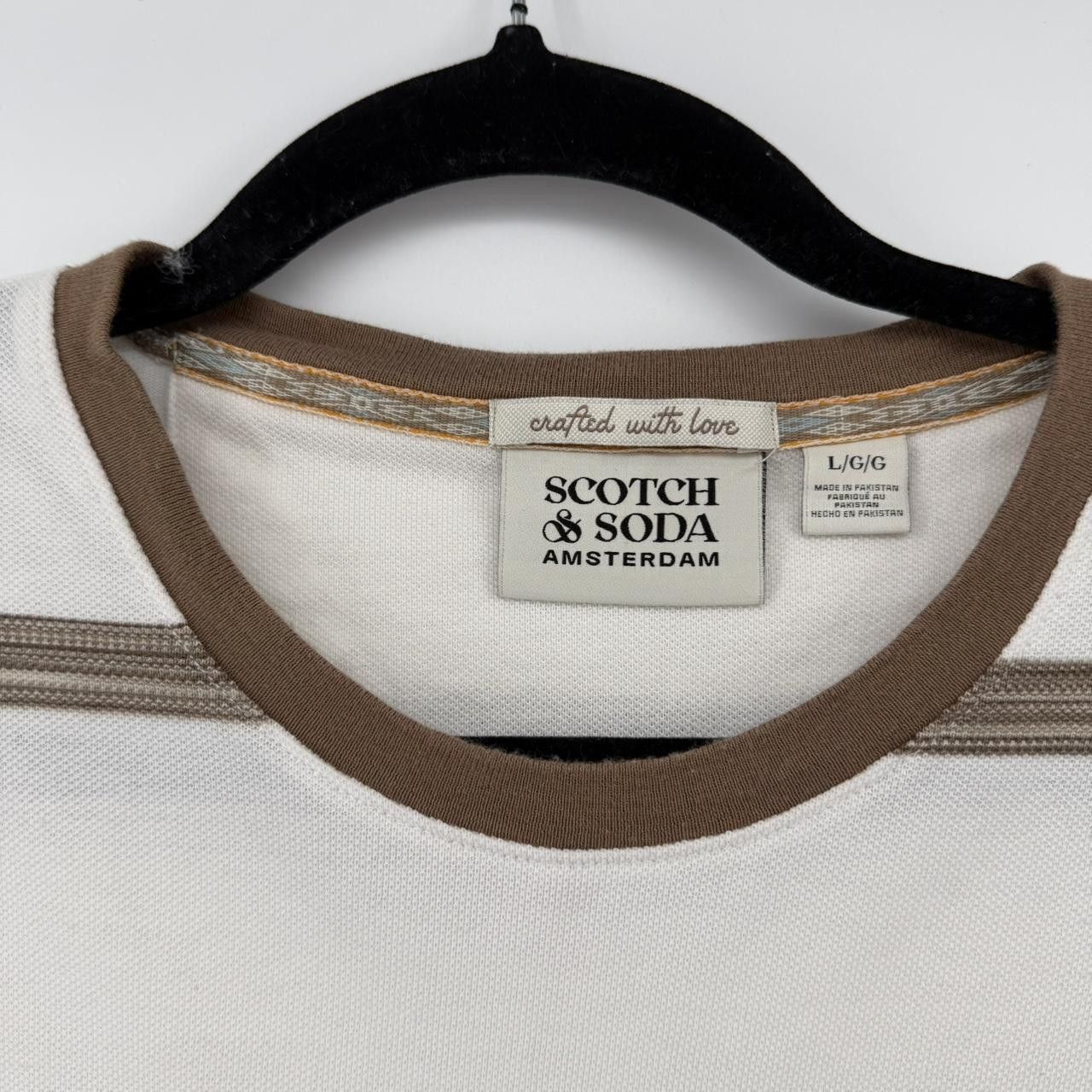 Scotch & Soda Scotch & Soda Amsterdam Men’s T-Shirt Size L White Brown Size US L / EU 52-54 / 3 - 2 Thumbnail