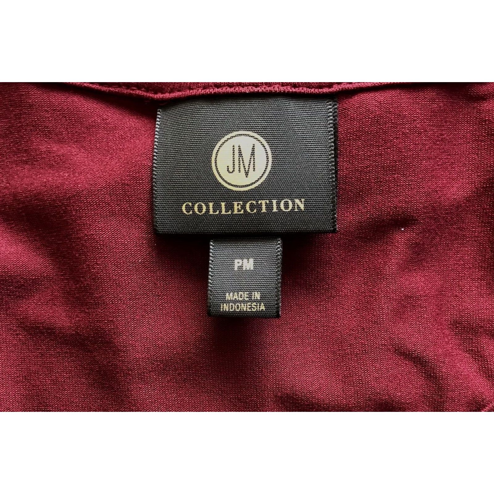 JM Collection JM Collection Jersey Top Burgundy 3/4 Sleeve Scoop Neck Rayon Tee Shirt Womens PM Regular Casual Shirt Size M / US 6-8 / IT 42-44 - 4 Thumbnail