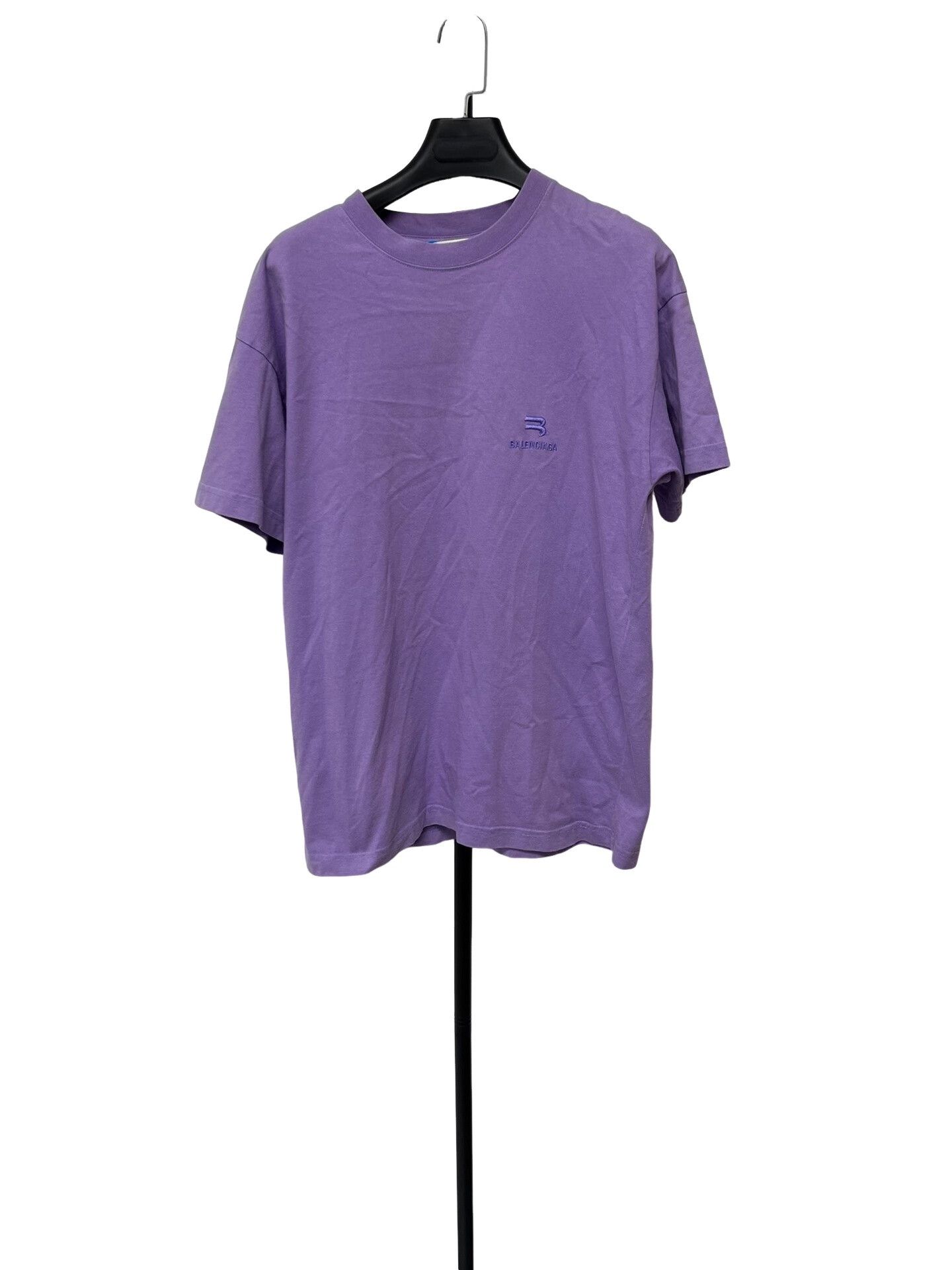Balenciaga Balenciaga Embroidered Logo T-Shirt Purple S Size US S / EU 44-46 / 1 - 1 Thumbnail