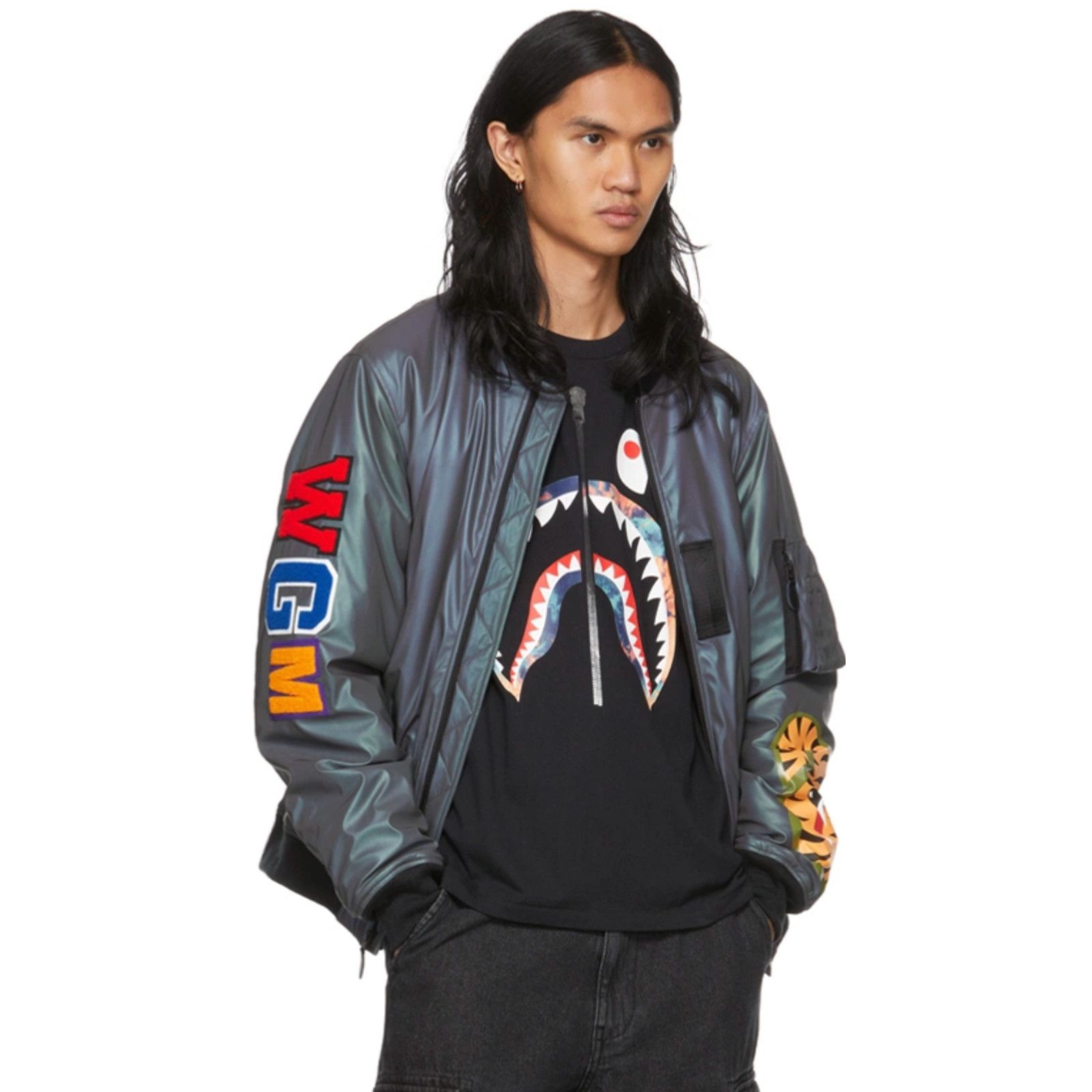 Bape Bape Grey Reflective Loose Shark MA-1 Bomber Size Small Size US S / EU 44-46 / 1 - 4 Thumbnail