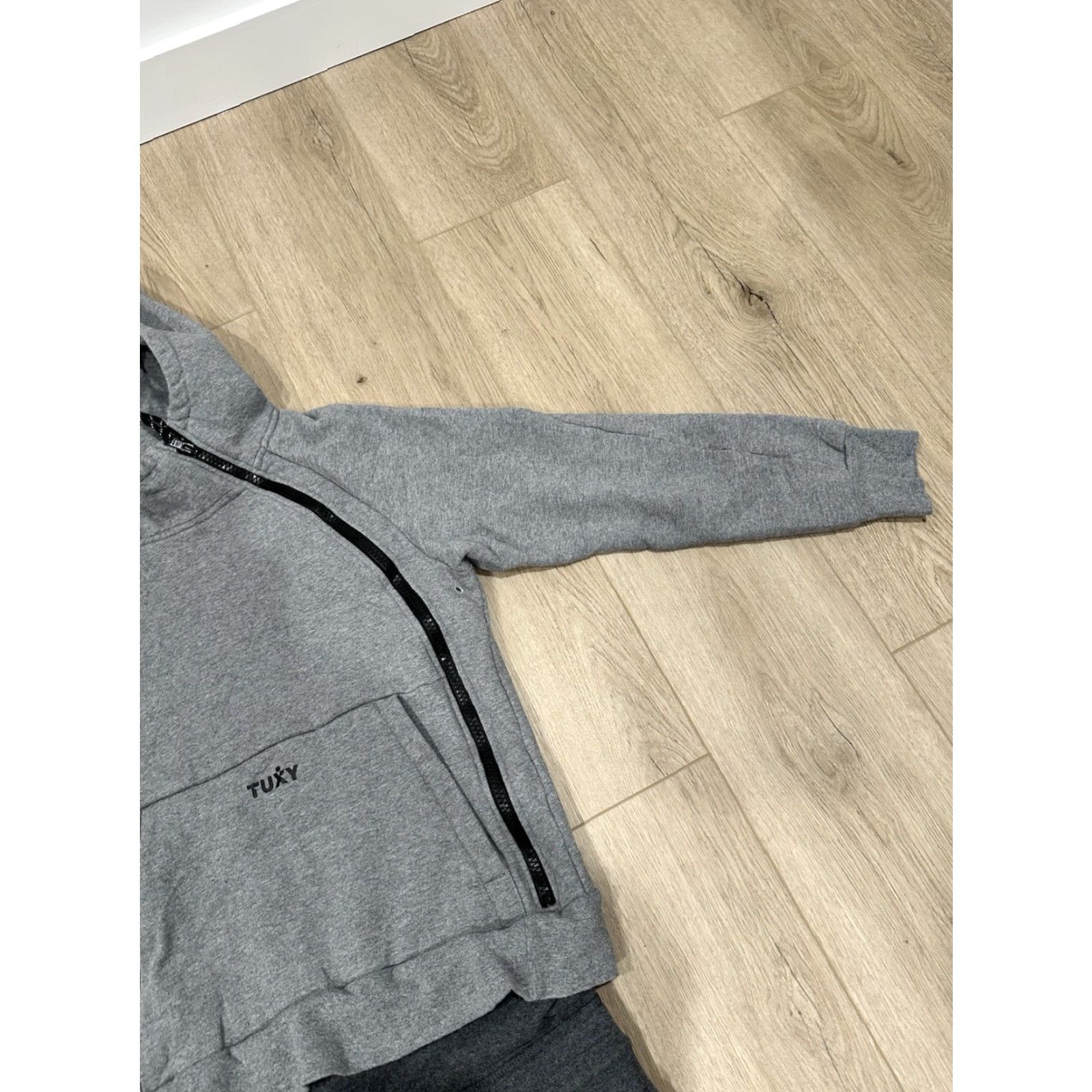 Vintage Tuxy Mens One Piece Jumpsuit Gray Dark Hoodie Sweatsuit Zip Drawstring Small Size US S / EU 44-46 / 1 - 4 Thumbnail