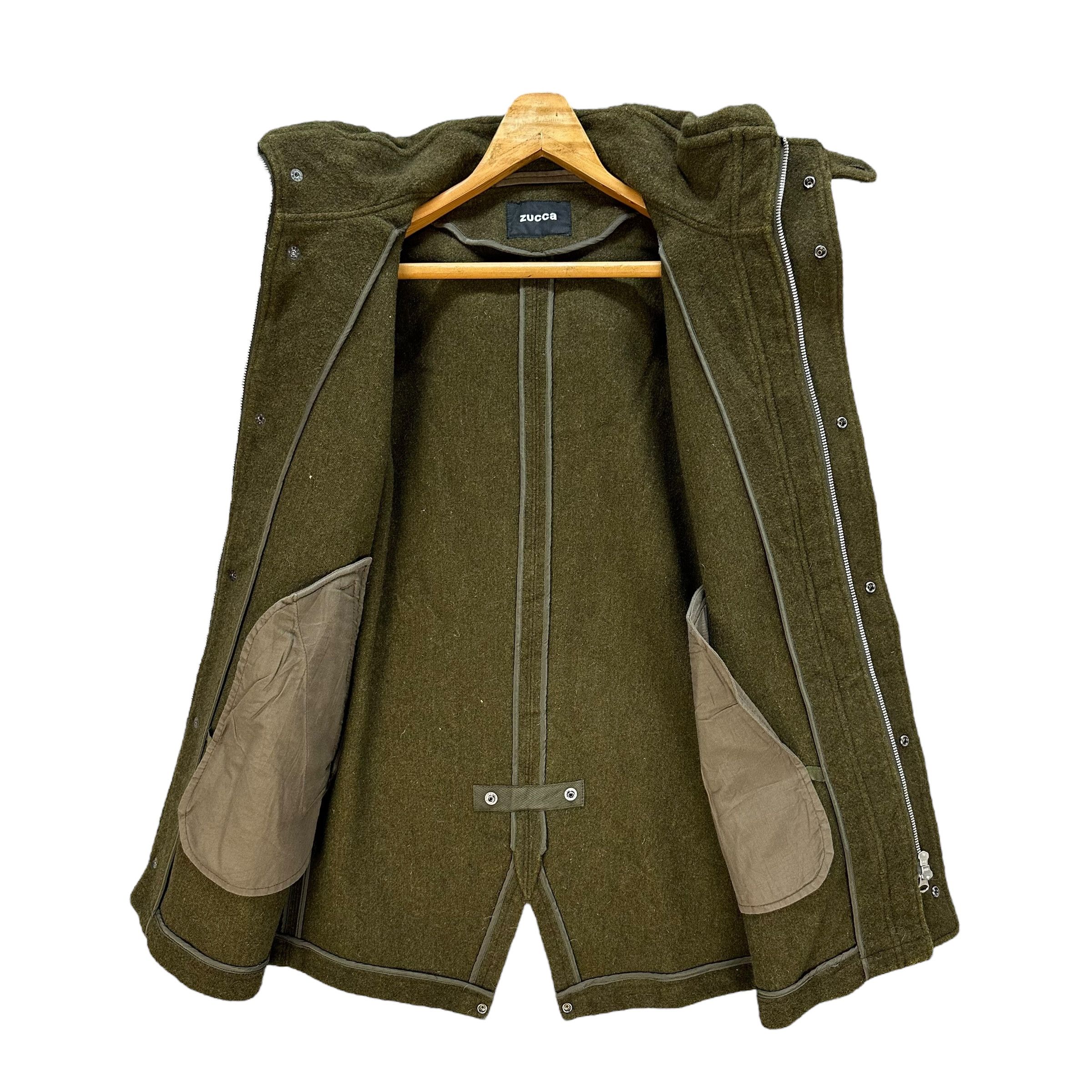 Zucca ZUCCA Mosh Green Wool Hooded Coat Jacket #A61-1399 Size US S / EU 44-46 / 1 - 7 Thumbnail