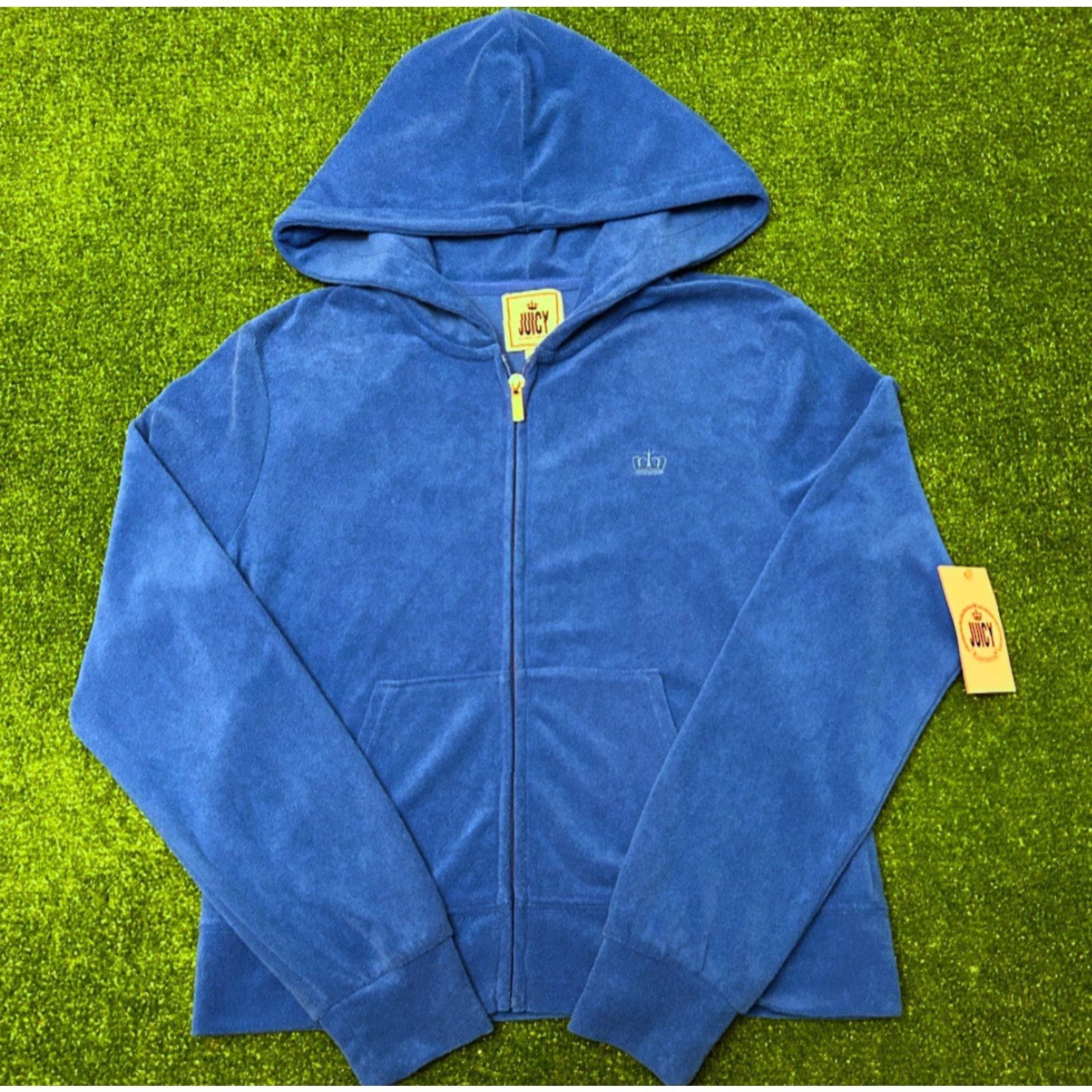 Juicy Couture VINTAGE Juicy Couture Hoodie Full Zip Terry Cloth Y2K Retro Size M Blue New Tags Womens Size M / US 6-8 / IT 42-44 - 5 Thumbnail