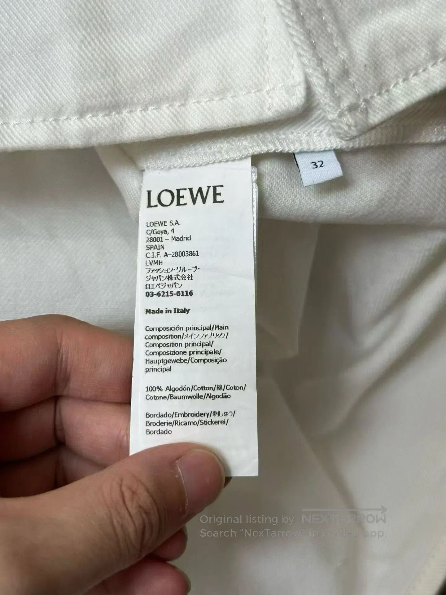 Loewe Loewe New Arrival White Large Logo Pocket Denim Jacket| Size 4XL / US 24-26 - 4 Thumbnail