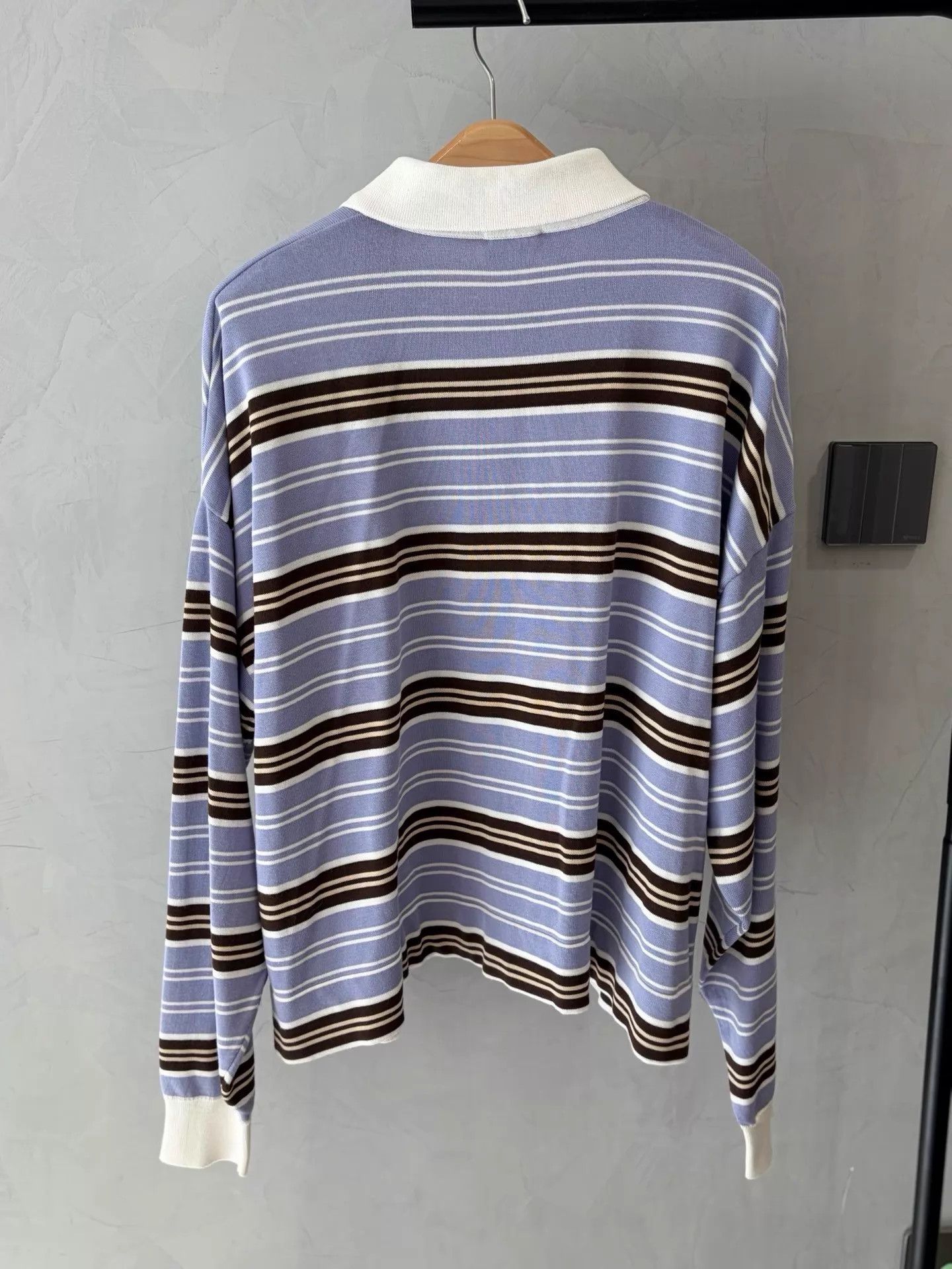 Celine Celine 25SS Lavender Stripe Polo Neck Long Sleeve Women's XS Size XS / US 0-2 / IT 36-38 - 3 Thumbnail