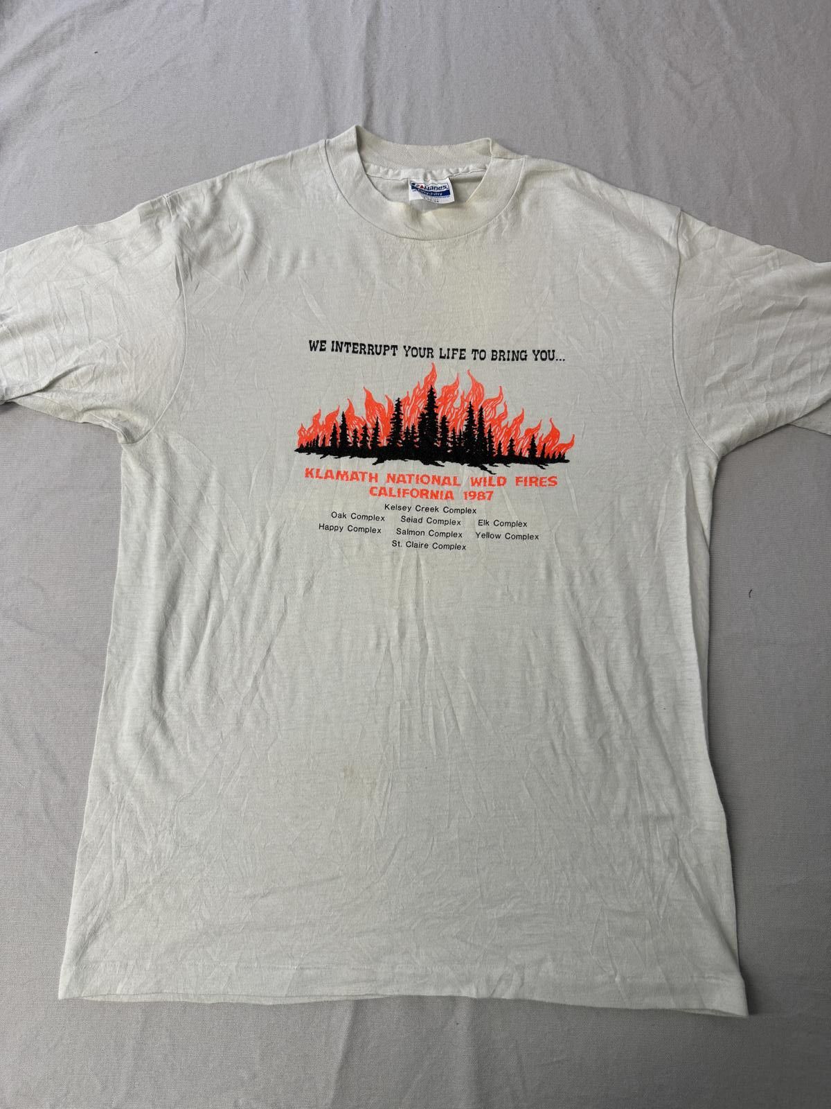 Hanes California Wild Fires T-shirt Klamath National 1987 Tee - L Size US L / EU 52-54 / 3 - 1 Thumbnail