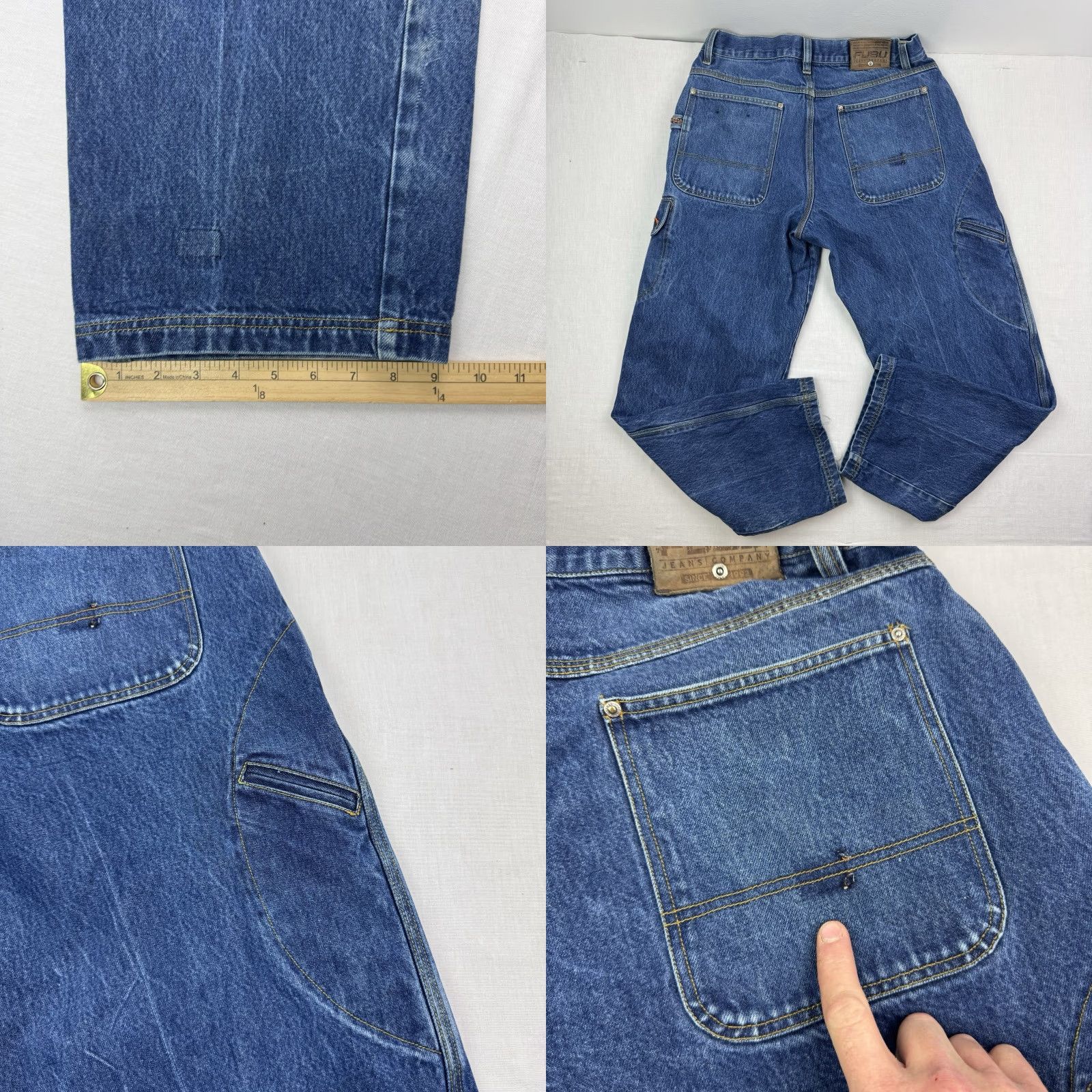Fubu VINTAGE FUBU Jeans Cargo Baggy 36x34 Adult Blue 90s Y2K Grunge Hip Hop Hipster Wide-Leg Mens Size US 36 / EU 52 - 10 Thumbnail
