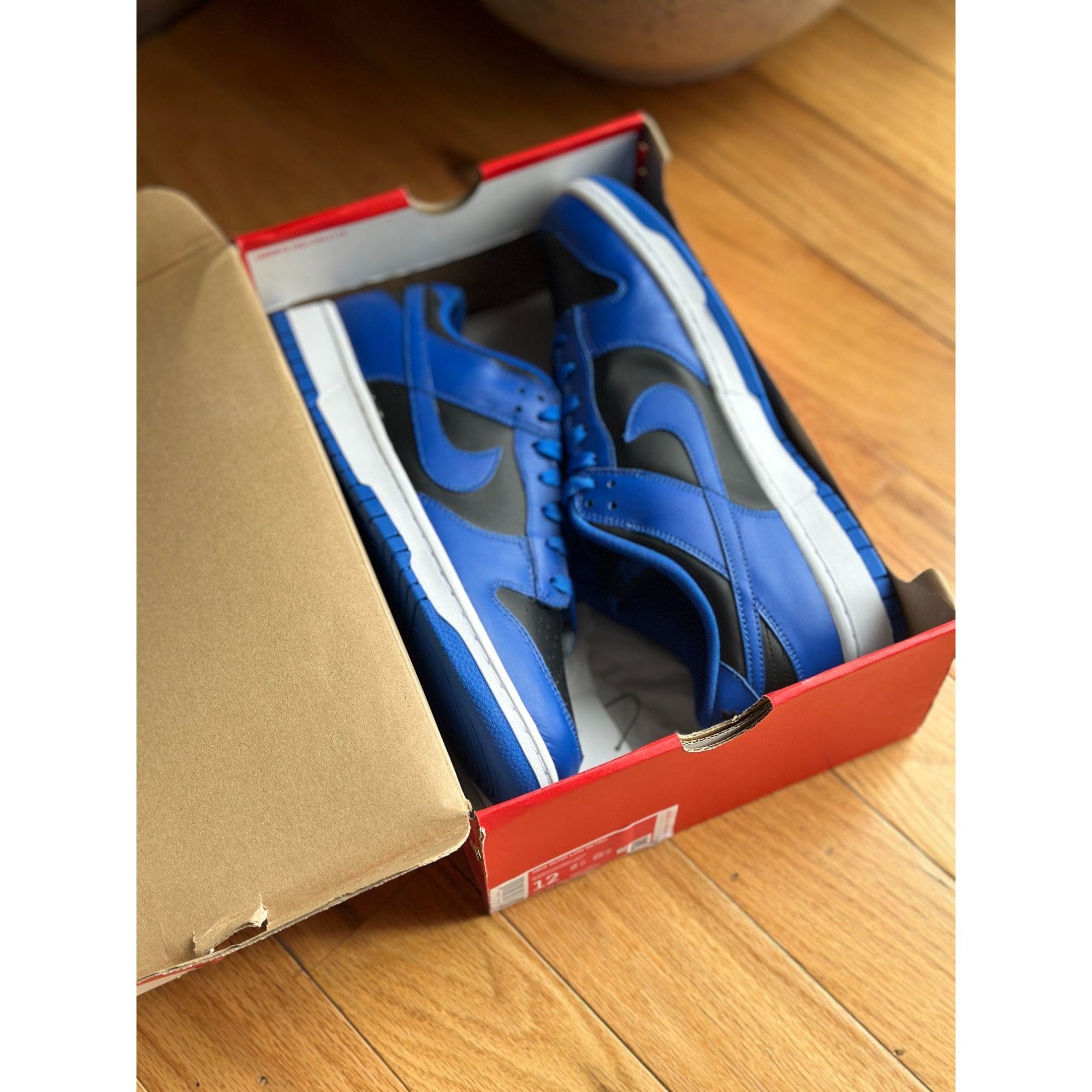 Nike DD1391-001 NIKE DUNK LOW HYPER COBALT BLUE BLACK WHITE ROYAL Size US 12 / EU 45 - 7 Thumbnail