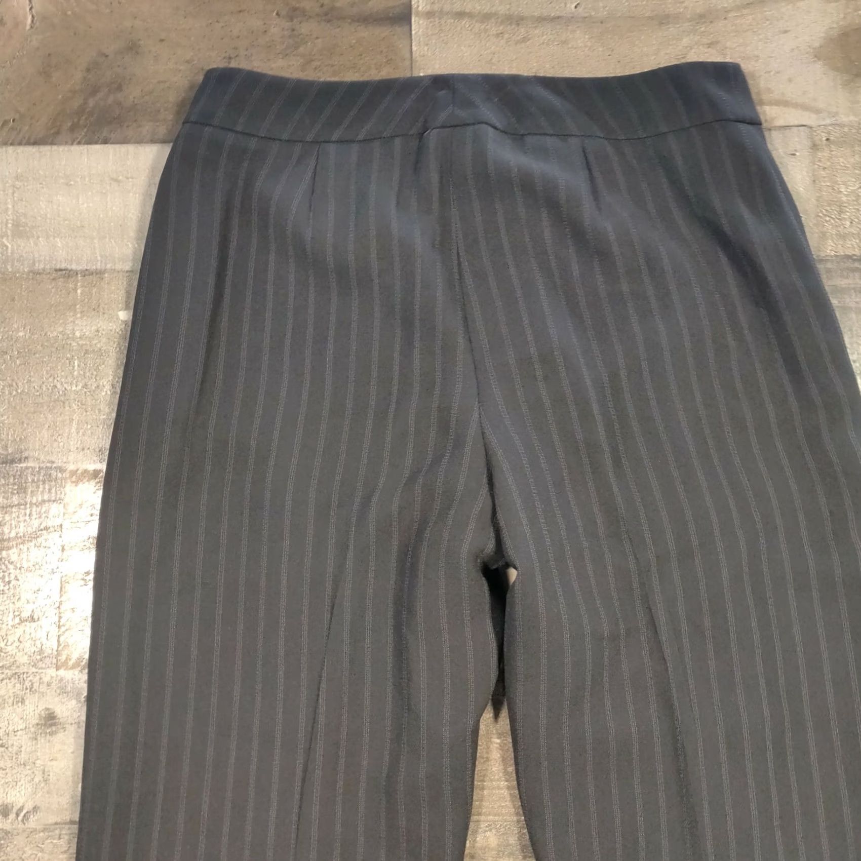 Ann Taylor Loft Dress Pants Women 8 Black Mid-Rise Bootcut Striped Lined Zip Closure Casual Size 30" / US 8 / IT 44 - 5 Thumbnail