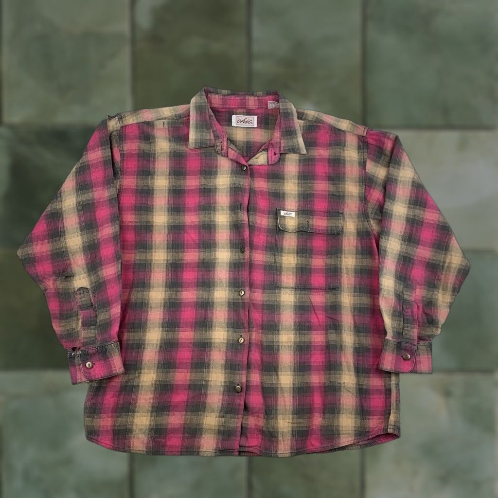 Vintage VINTAGE Chic Shirt Women L Pink Plaid Lightweight 90s Y2K Button-Up/Flannel Size L / US 10 / IT 46 - 1 Thumbnail