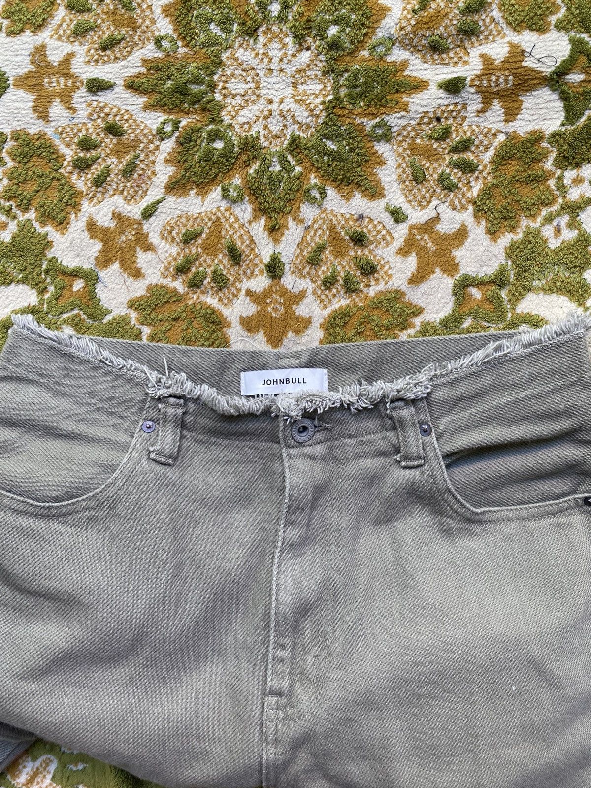 Johnbull Johnbull Kojima Japan Unite Tapered Jeans Pants Olive Green Size 31" - 3 Thumbnail