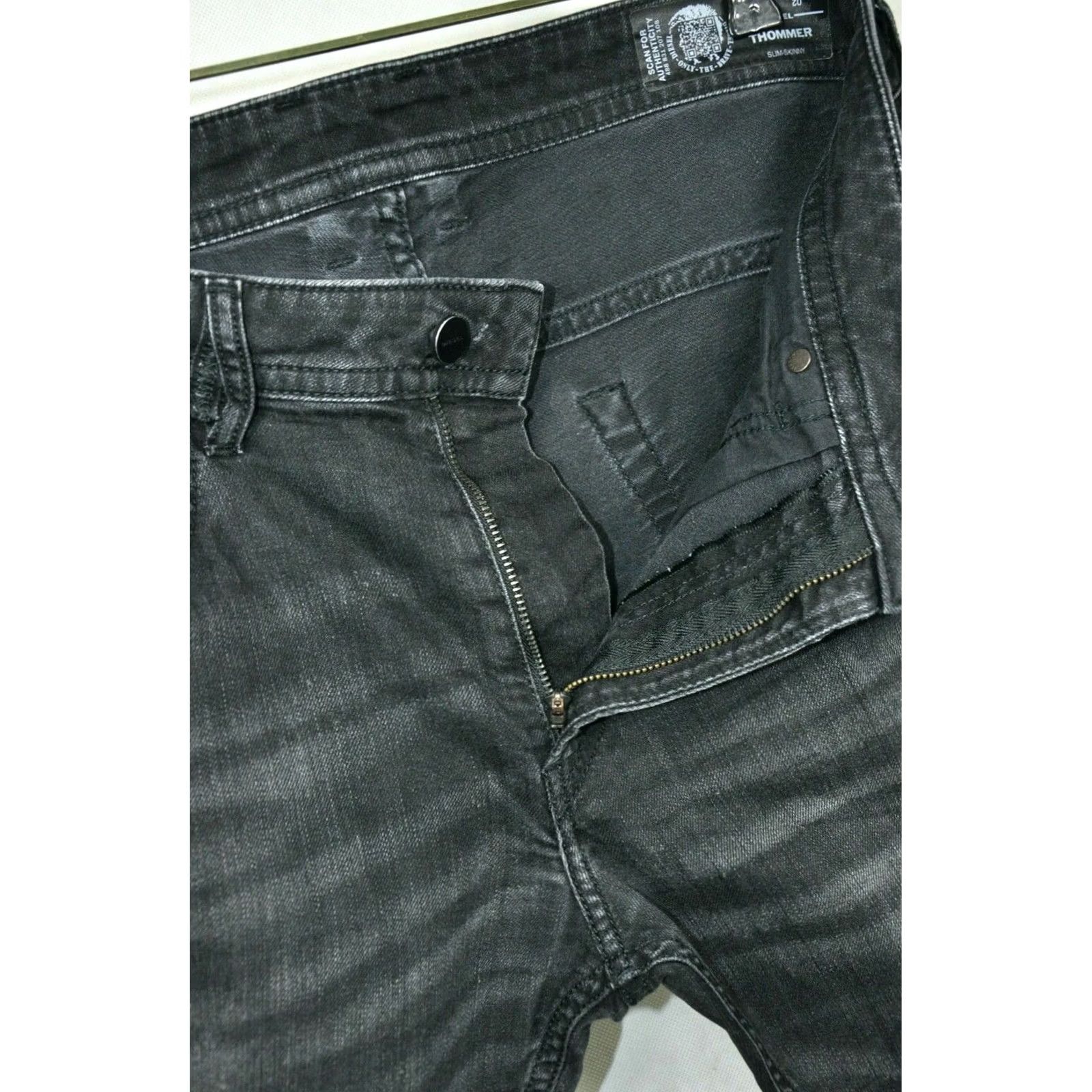 Diesel DIESEL Thommer 069BG Slim Skinny Jeans - Denim Black 32W32L Men Size US 32 / EU 48 - 7 Thumbnail