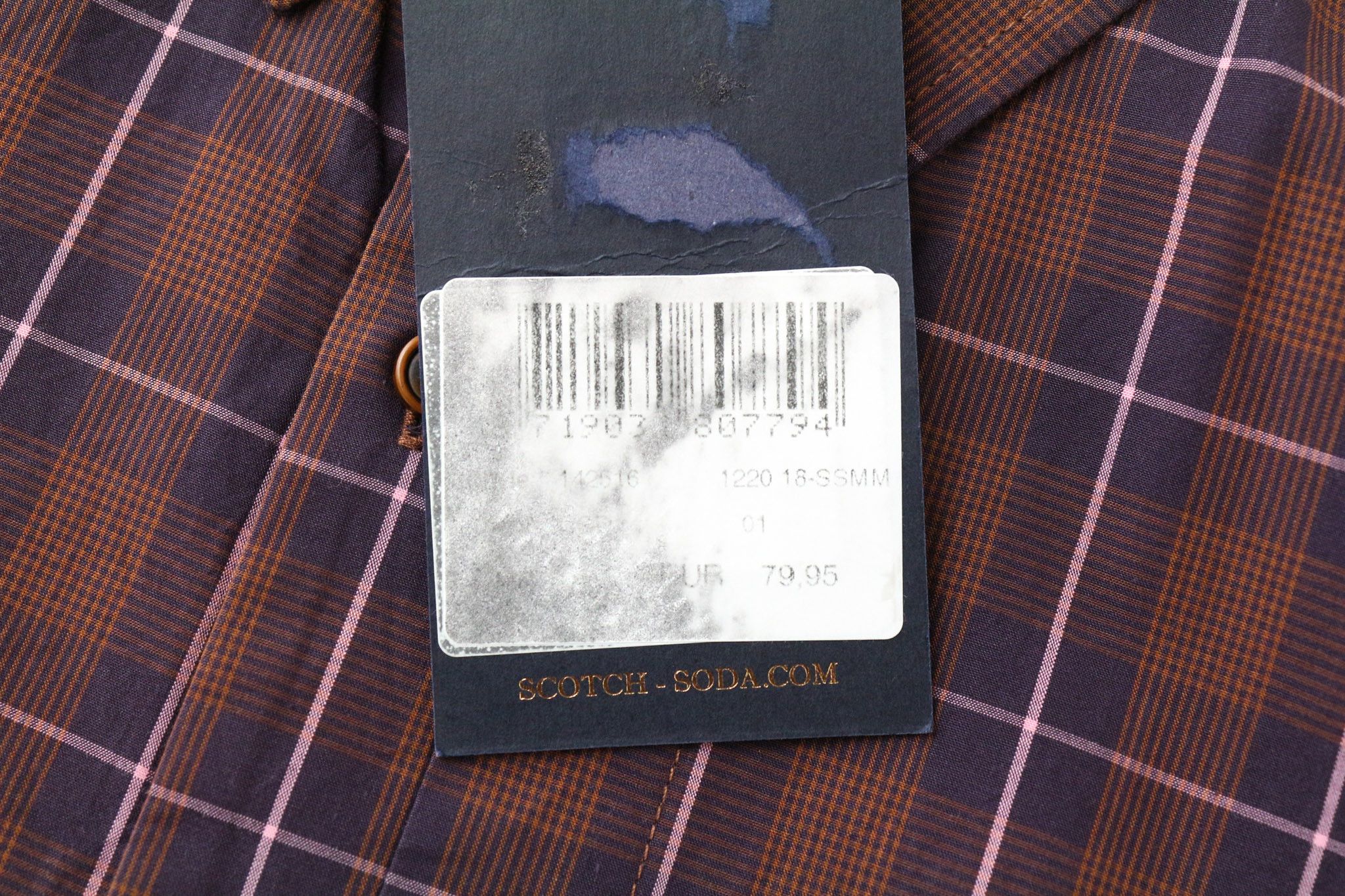 Scotch & Soda AMS COUTURE S Purple Brown Checked Cotton Shirt 74700 Size US S / EU 44-46 / 1 - 5 Thumbnail
