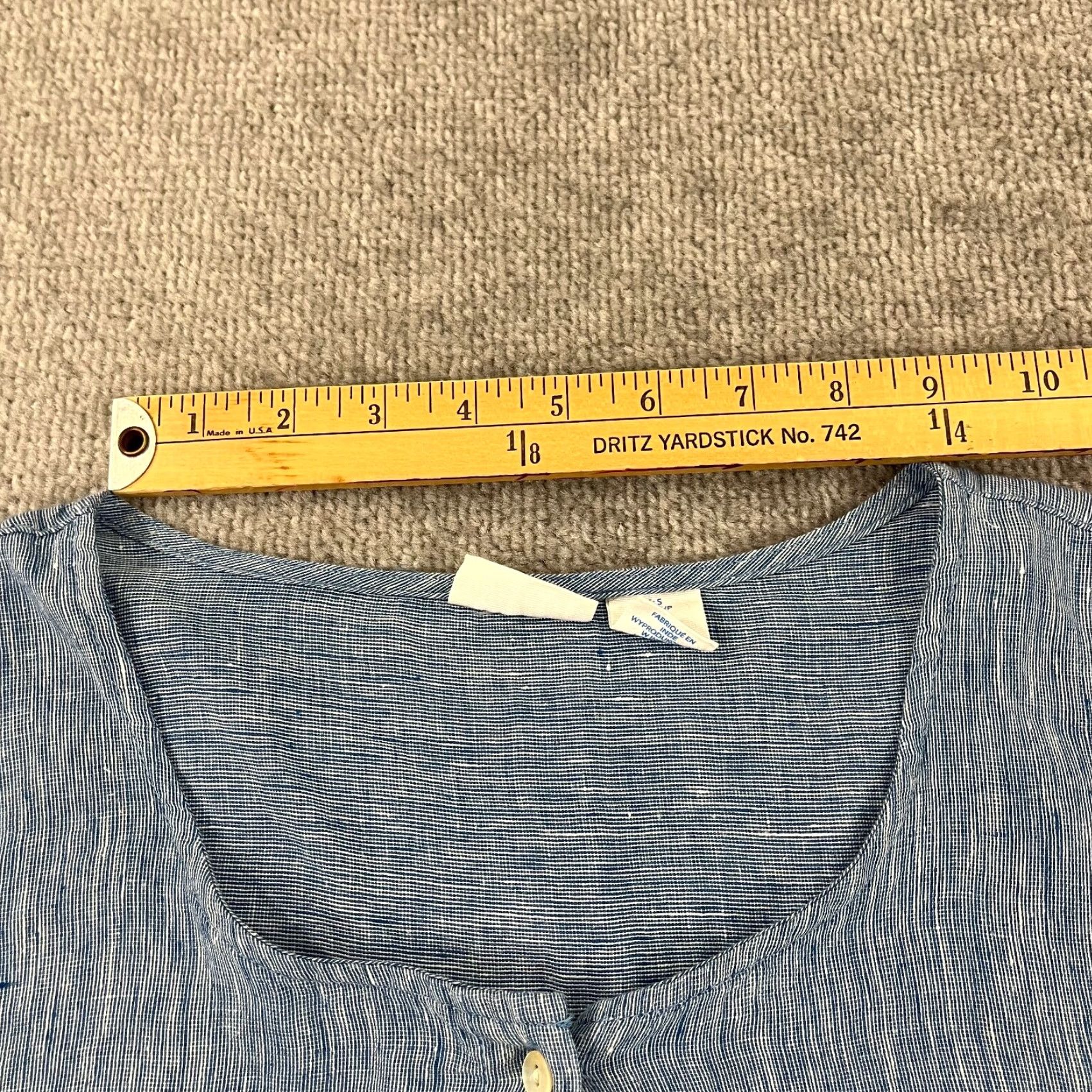 Vintage VINTAGE Sigrid Olsen Blouse Womens Small Blue Linen Peplum Long Sleeve Casual Office Wear Size S / US 4 / IT 40 - 6 Thumbnail